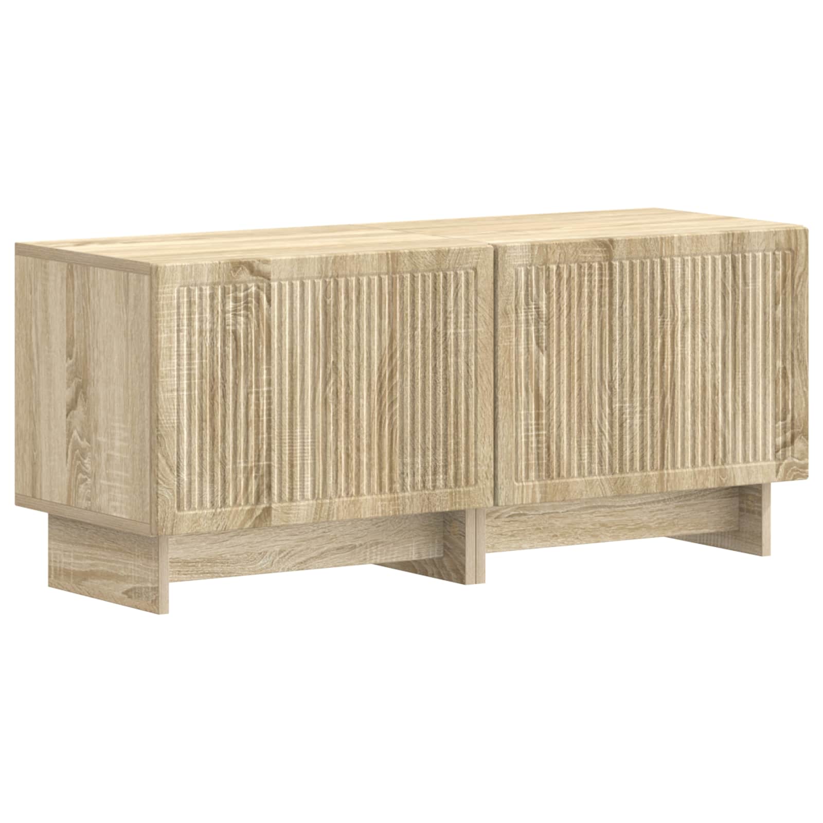 Meuble TV LED 5 pièces Chêne Sonoma Bois d'ingénierie