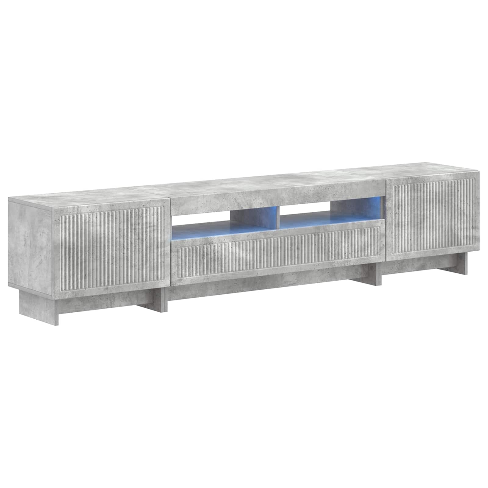 Meuble TV LED 5 pièces Gris béton Bois d'ingénierie