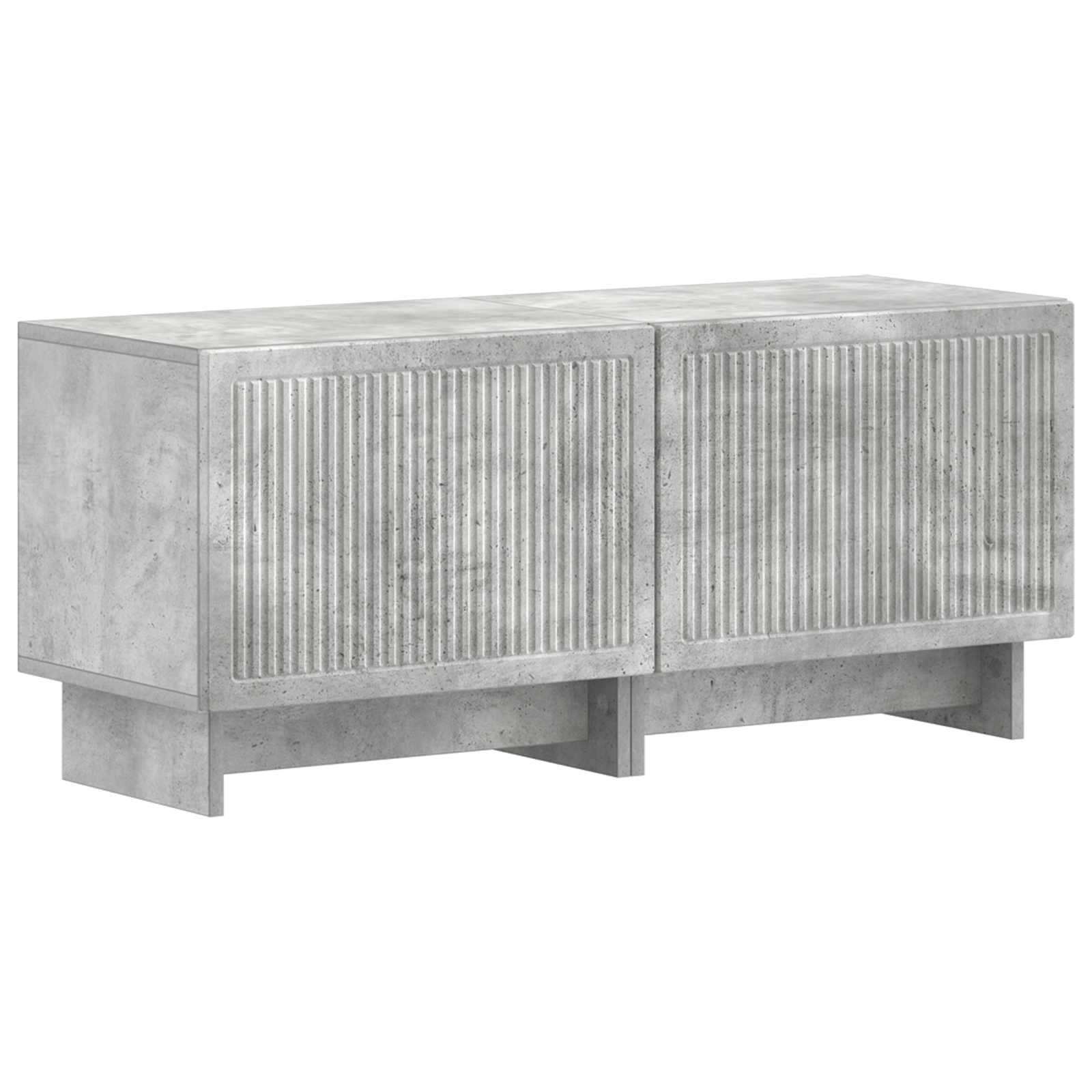Meuble TV LED 5 pièces Gris béton Bois d'ingénierie