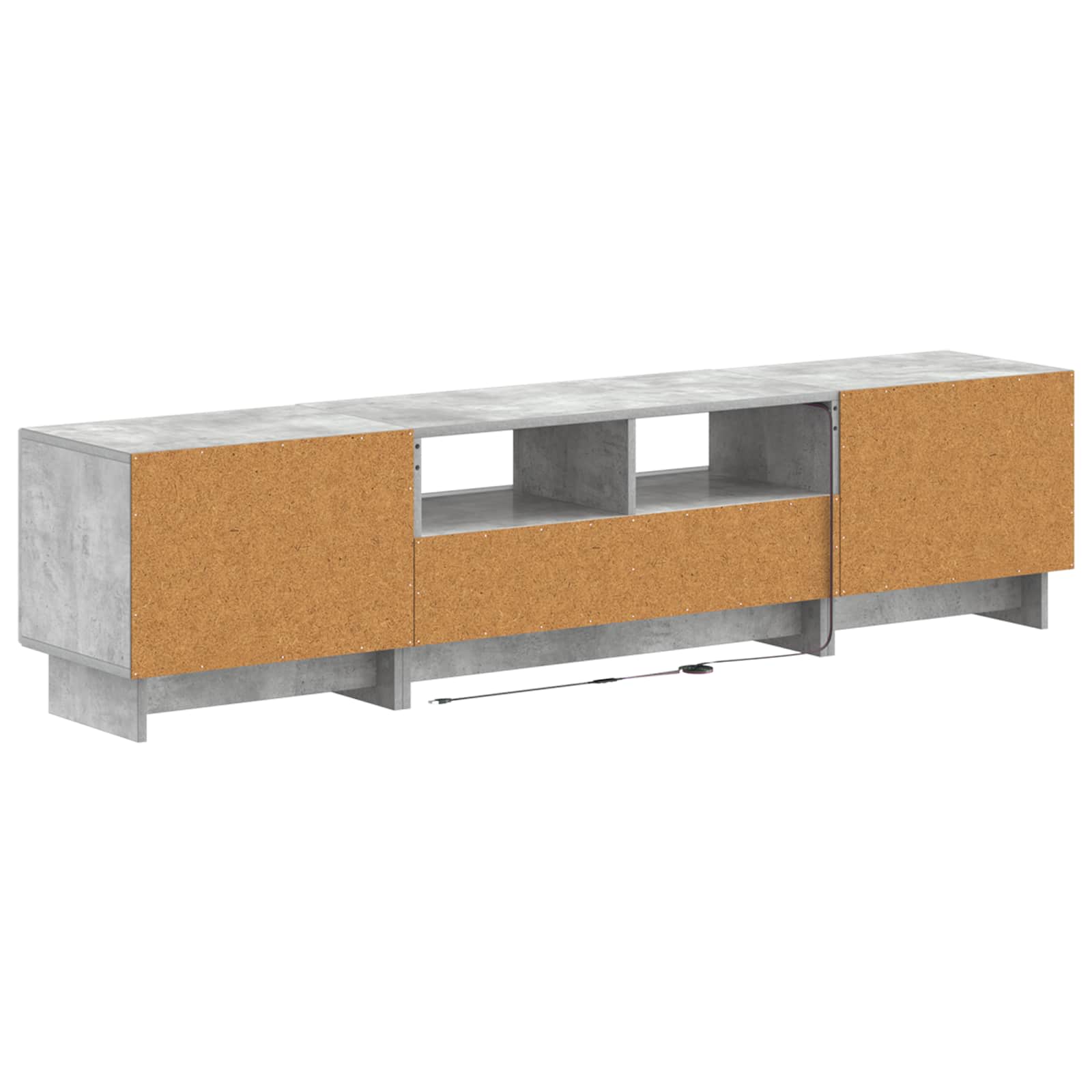 Meuble TV LED 5 pièces Gris béton Bois d'ingénierie