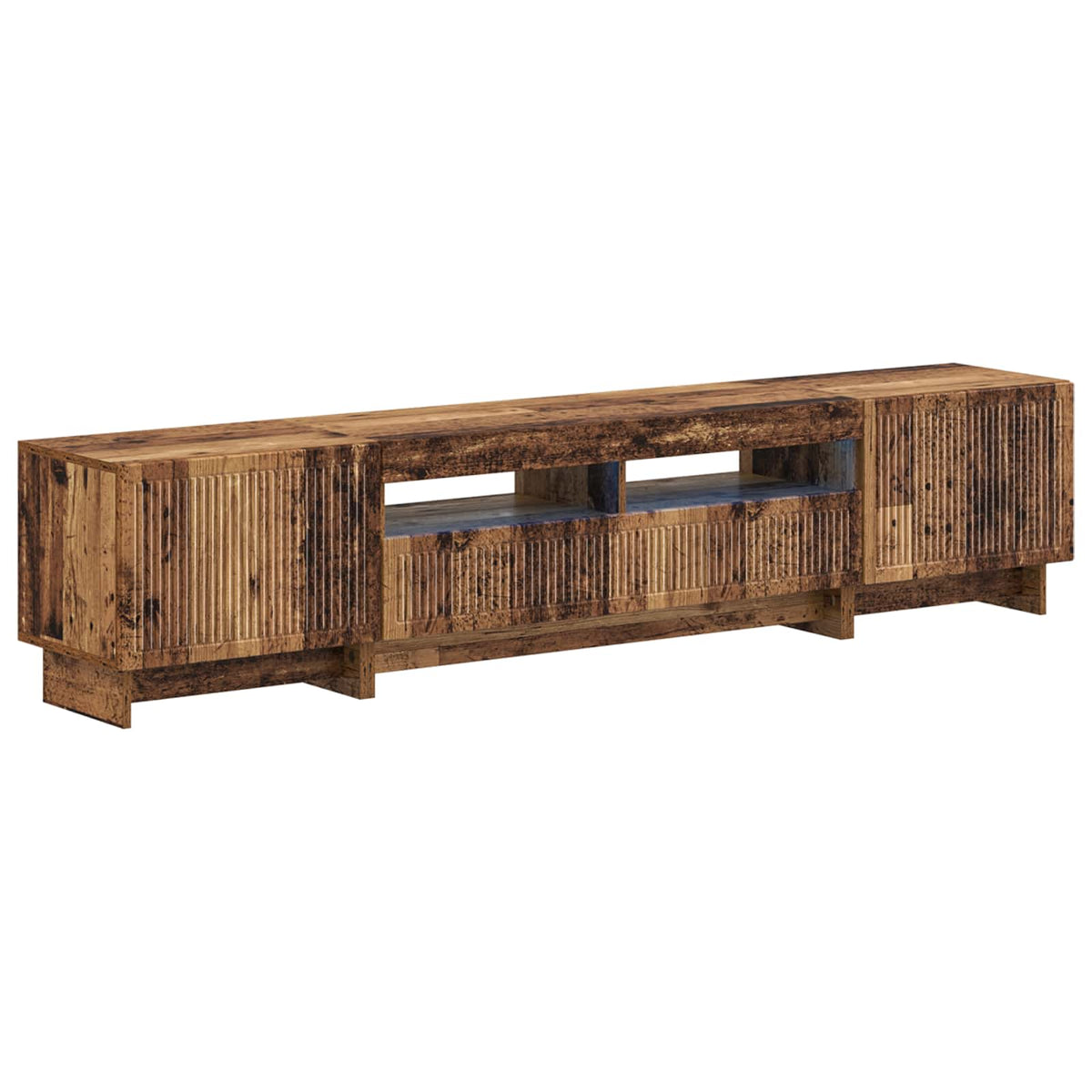 Meuble TV LED 5 pièces Bois ancien Bois d'ingénierie