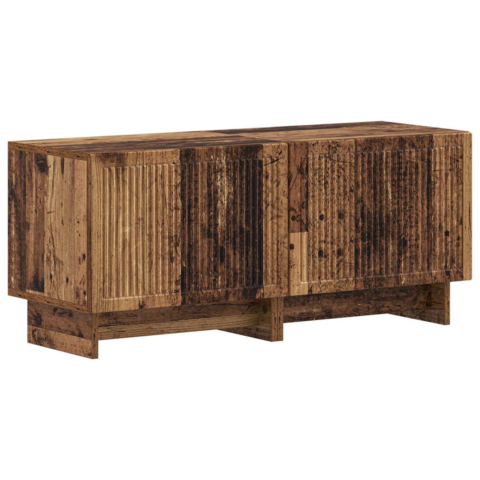 Meuble TV LED 5 pièces Bois ancien Bois d'ingénierie
