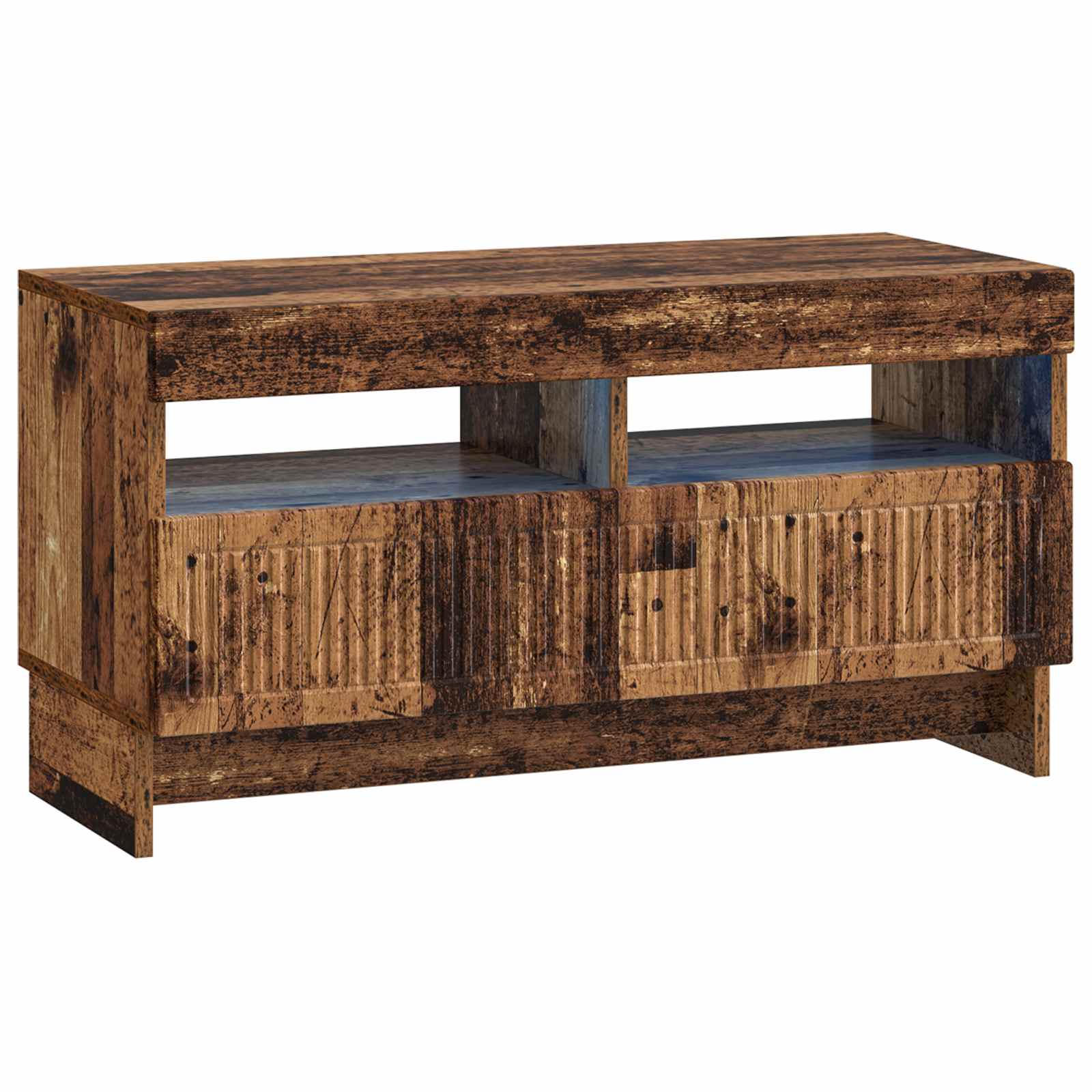 Meuble TV LED 5 pièces Bois ancien Bois d'ingénierie