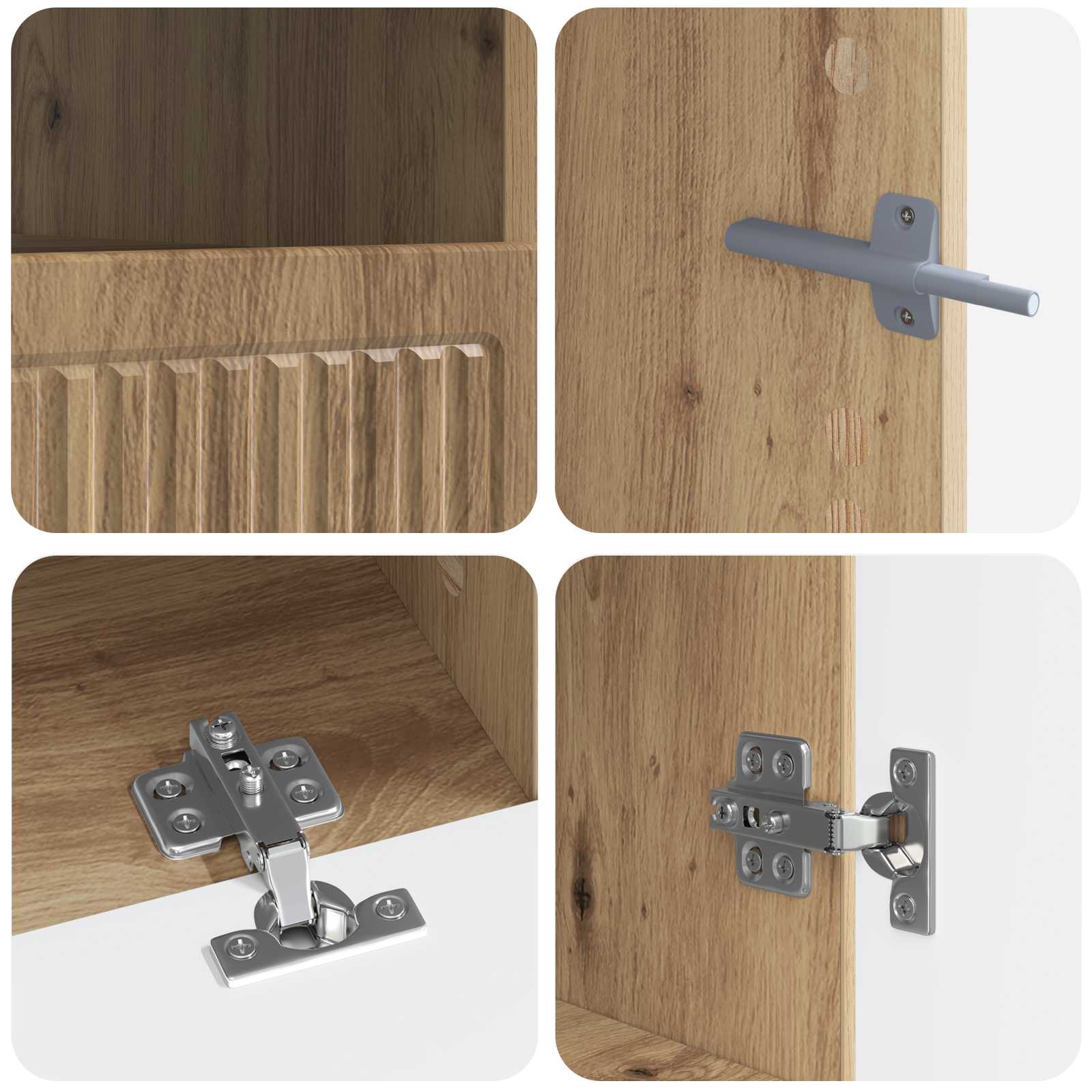 Meuble TV LED 5 pièces Chêne artisanal Bois d'ingénierie