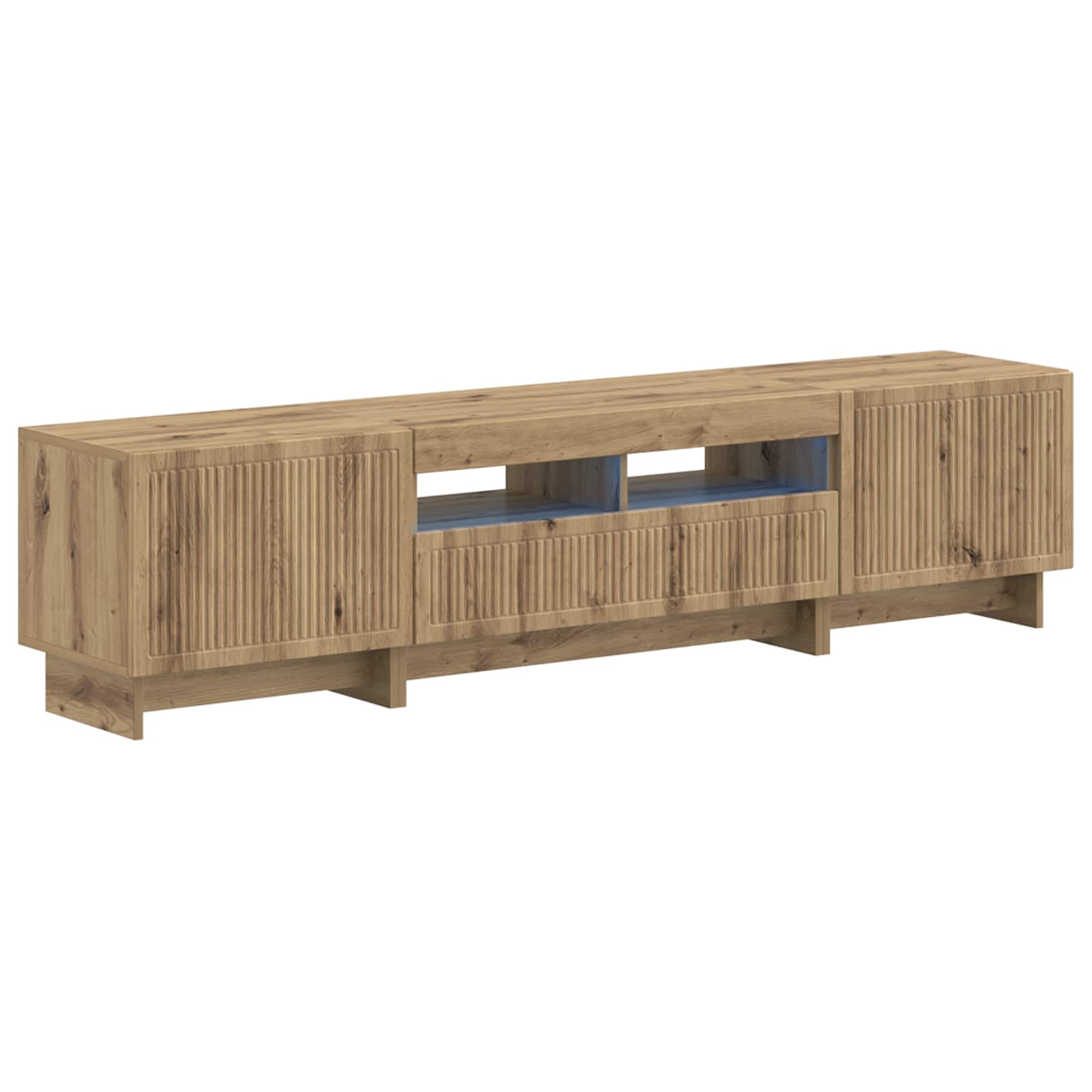 Meuble TV LED 5 pièces Chêne artisanal Bois d'ingénierie