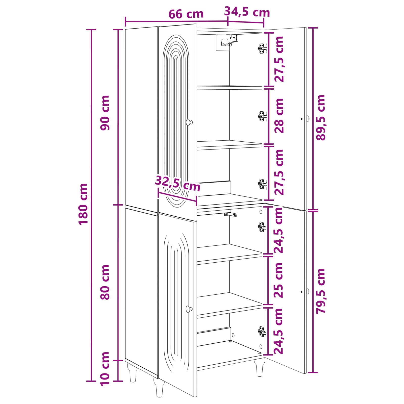 Ensemble de Meubles 2 pcs 66 x 34,5 x 90 cm Bois d'ingénierie