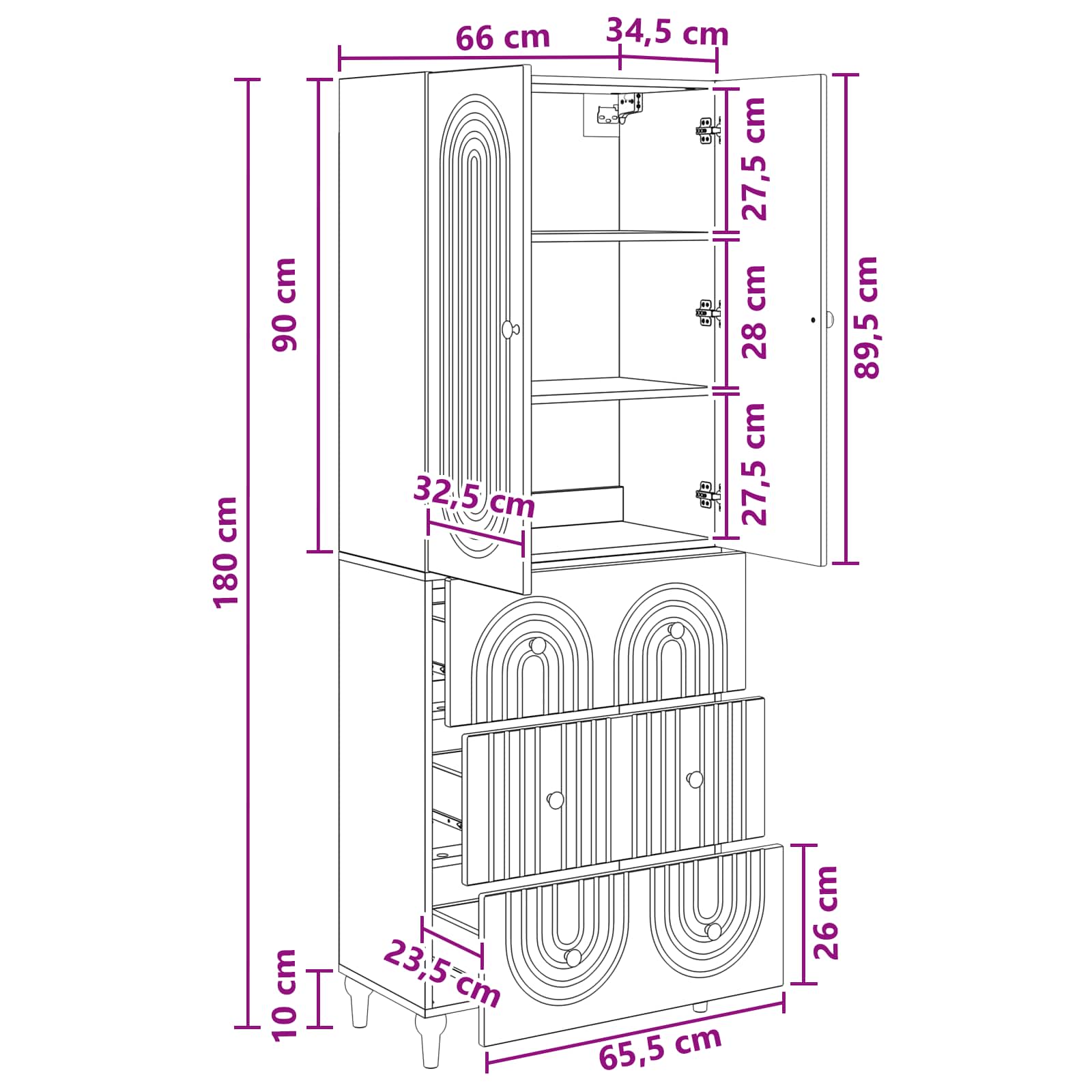 Ensemble de Meubles 2 pcs 66 x 34,5 x 90 cm Bois d'ingénierie - XIOS