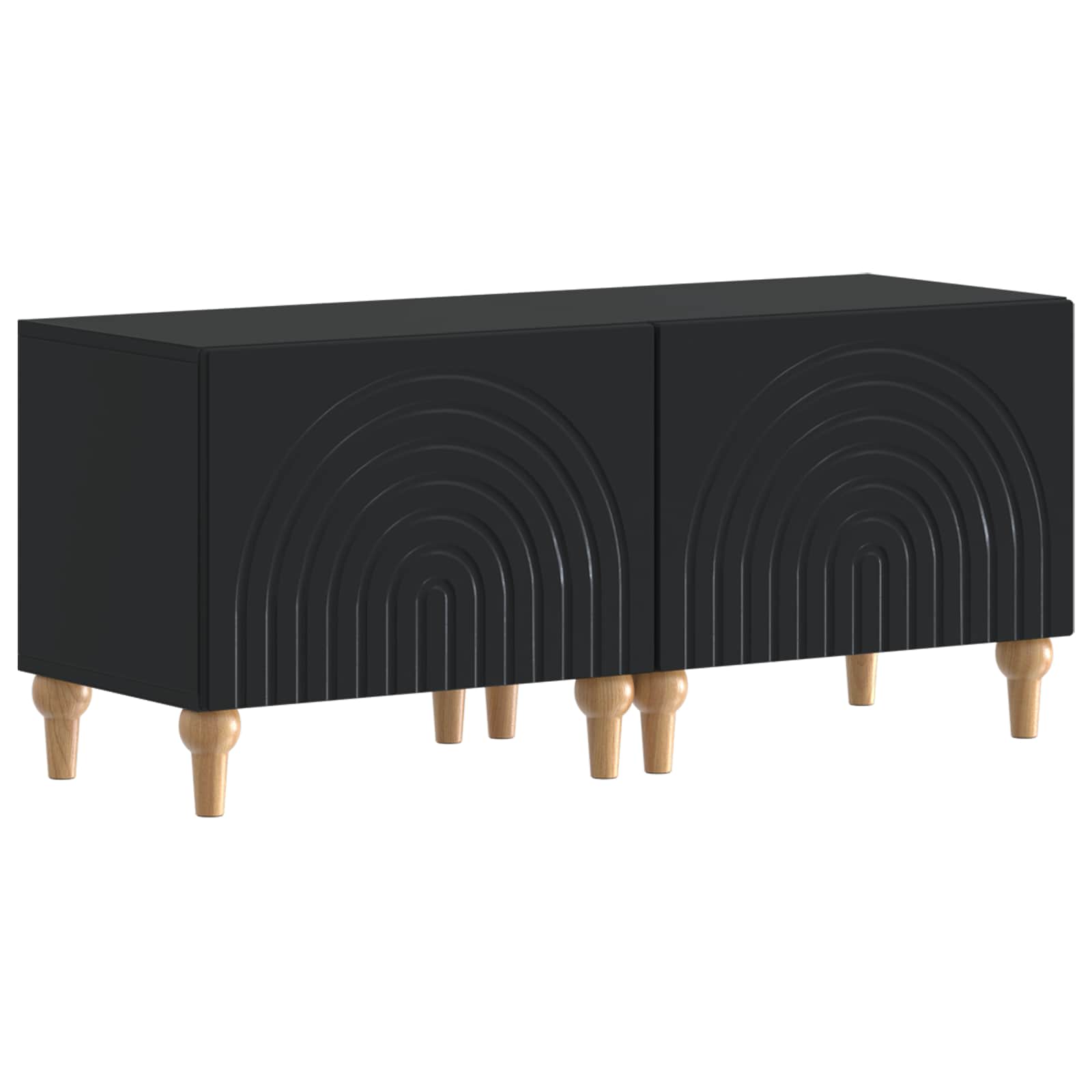 Ensemble de 3 Meubles TV LED Noir Bois d'ingénierie