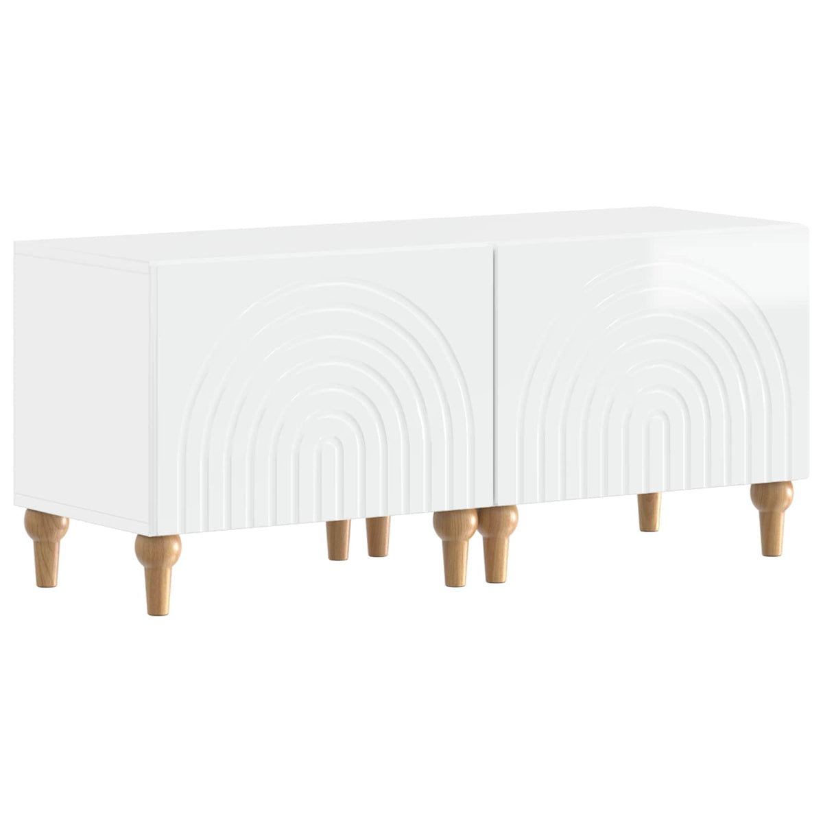 Ensemble de 3 Meubles TV LED Blanc brillant Bois d'ingénierie