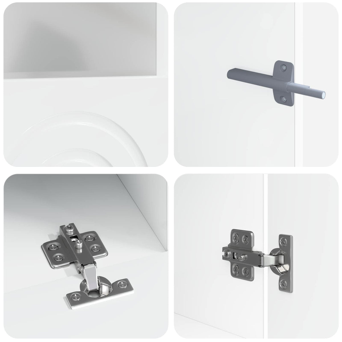 Ensemble de 3 Meubles TV LED Blanc brillant Bois d'ingénierie