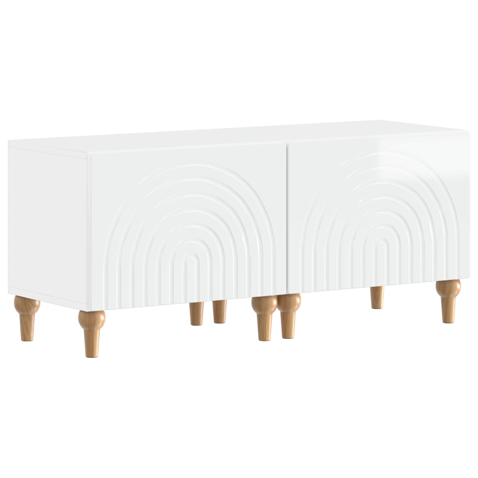 Ensemble de 3 Meubles TV LED Blanc brillant Bois d'ingénierie