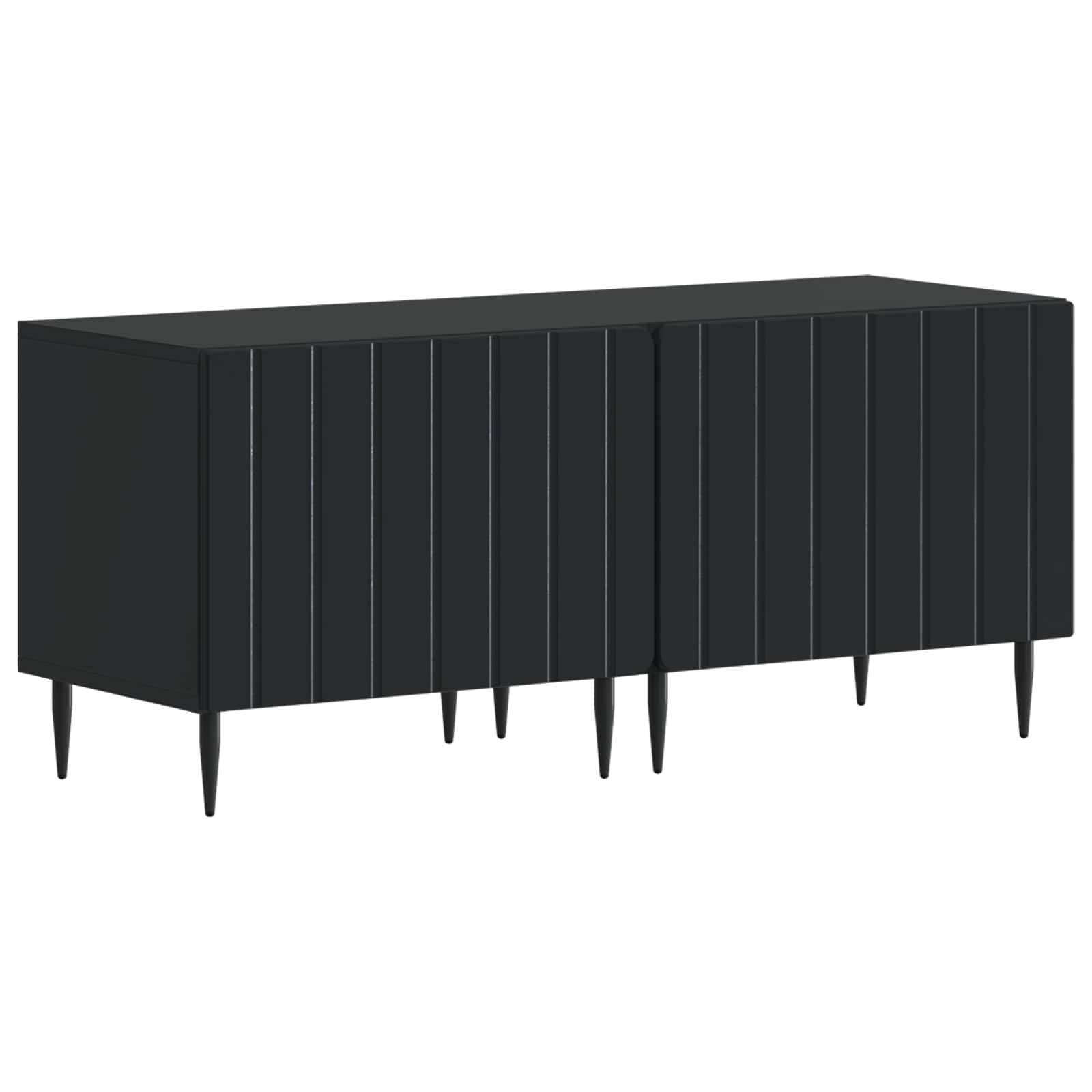 Meuble TV LED 5 pièces Noir Bois d'ingénierie