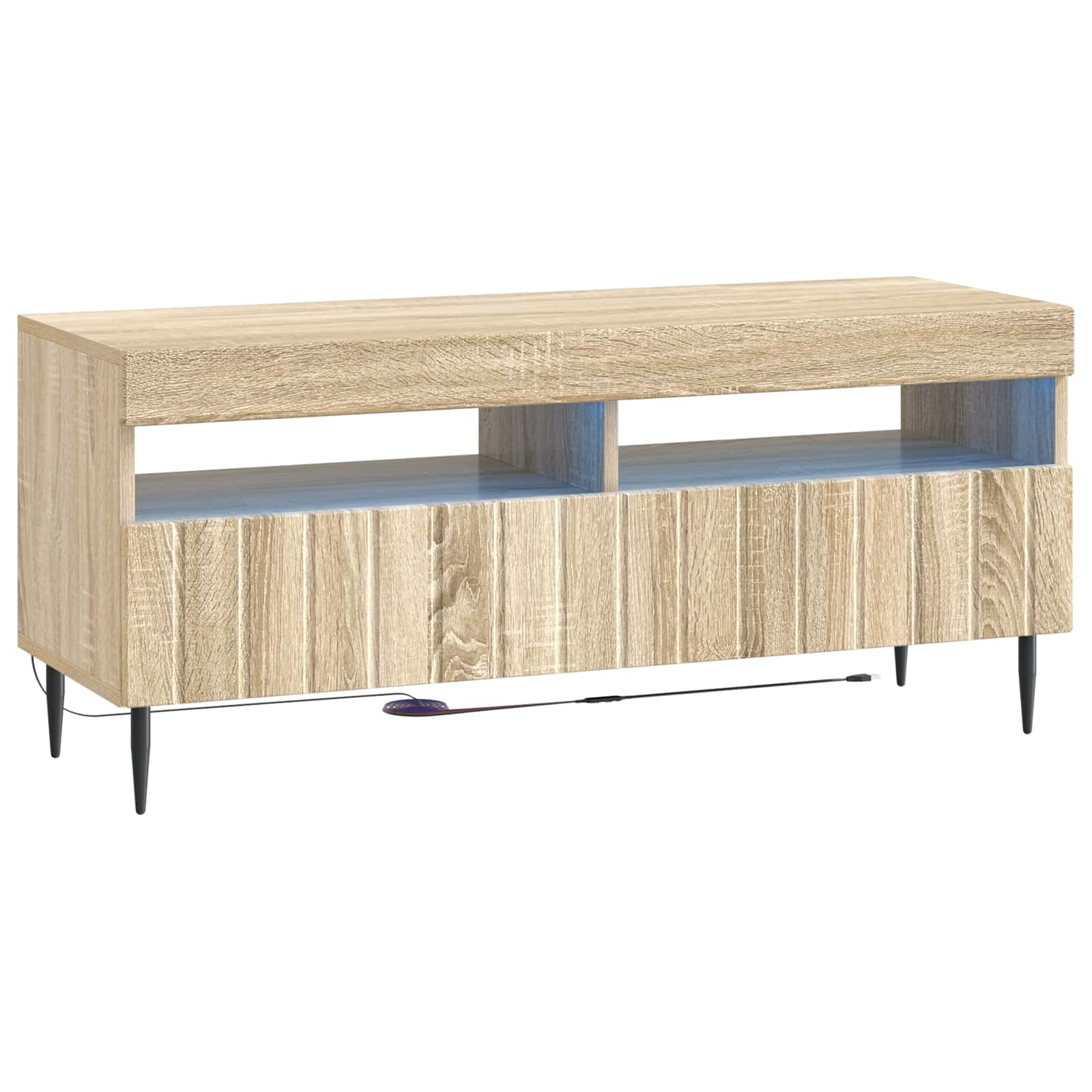 Meuble TV LED 5 pièces Chêne Sonoma Bois d'ingénierie