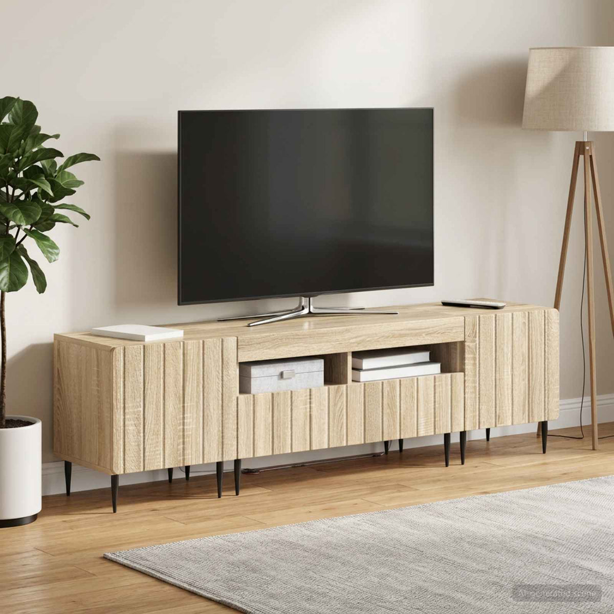 Ensemble de 3 Meubles TV LED ZWOLLE Chêne Sonoma