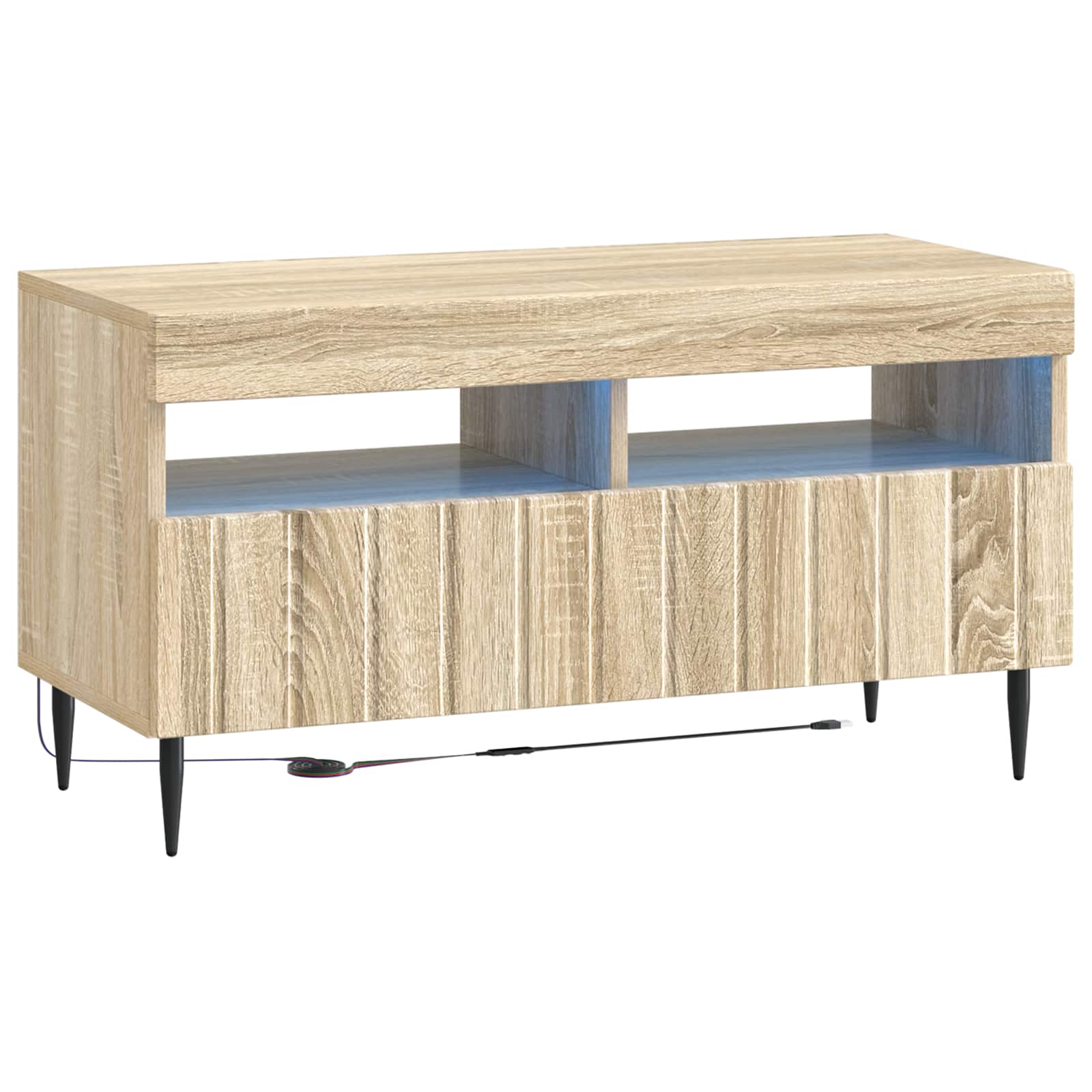 Meuble TV LED 5 pièces Chêne Sonoma Bois d'ingénierie