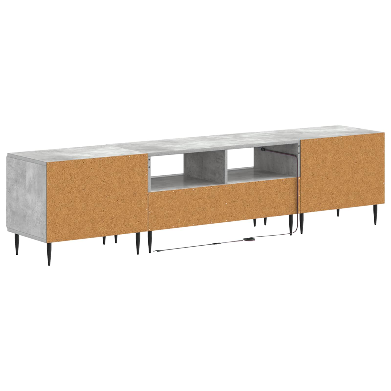 Meuble TV LED 5 pièces Gris béton Bois d'ingénierie
