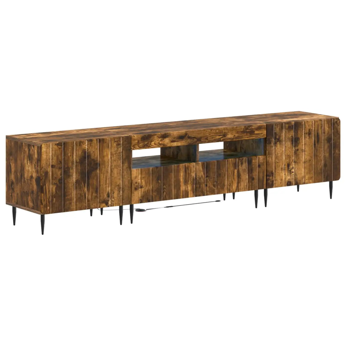 Ensemble de 3 Meubles TV LED ZWOLLE Chêne fumé - XIOS