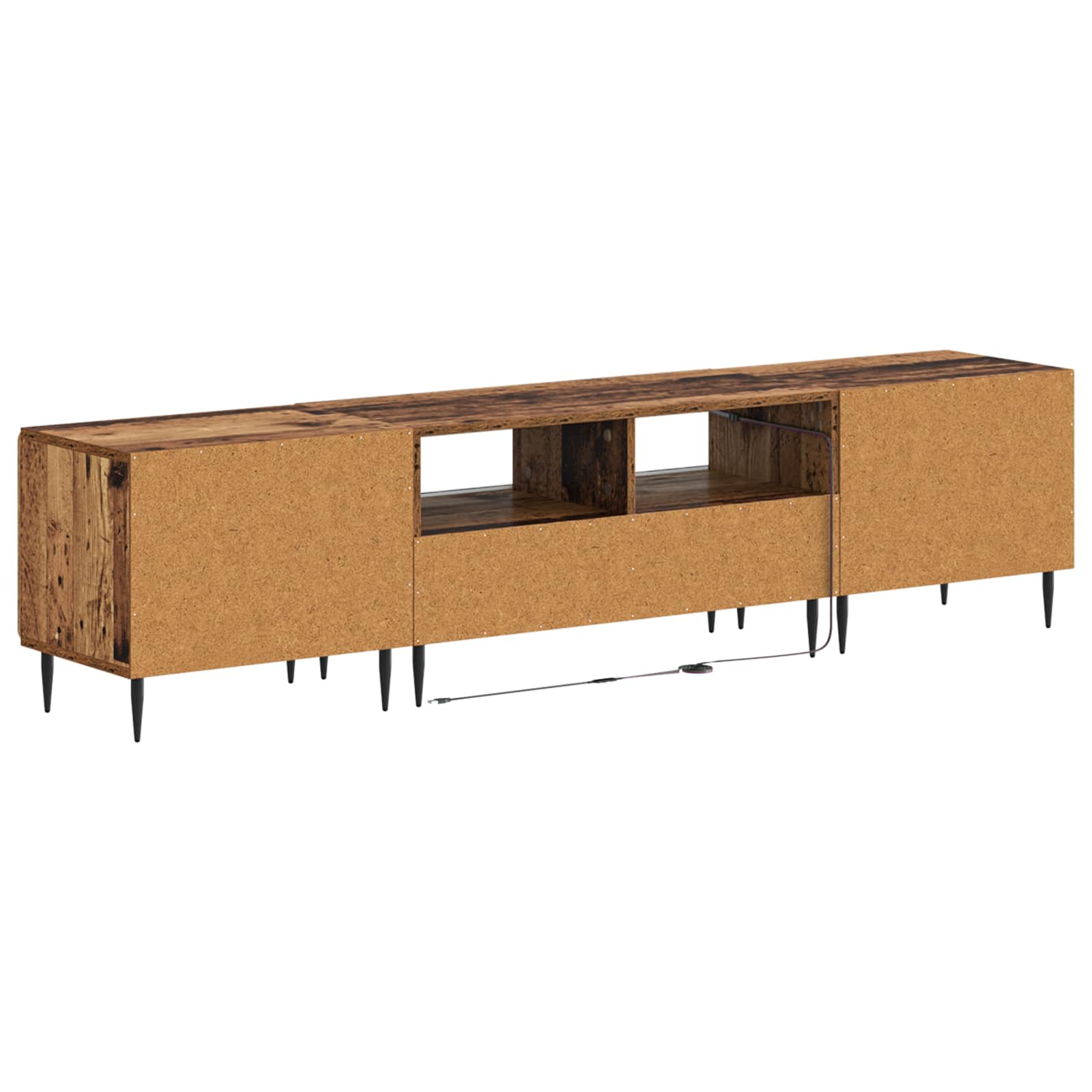 Meuble TV LED 5 pièces Bois ancien Bois d'ingénierie
