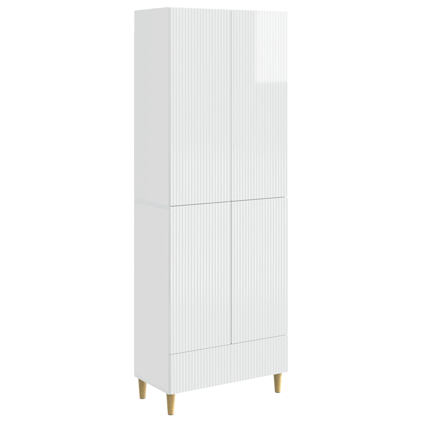 Ensemble de Meubles 2 pcs Blanc brillant 66 x 34,5 x 95 cm - XIOS