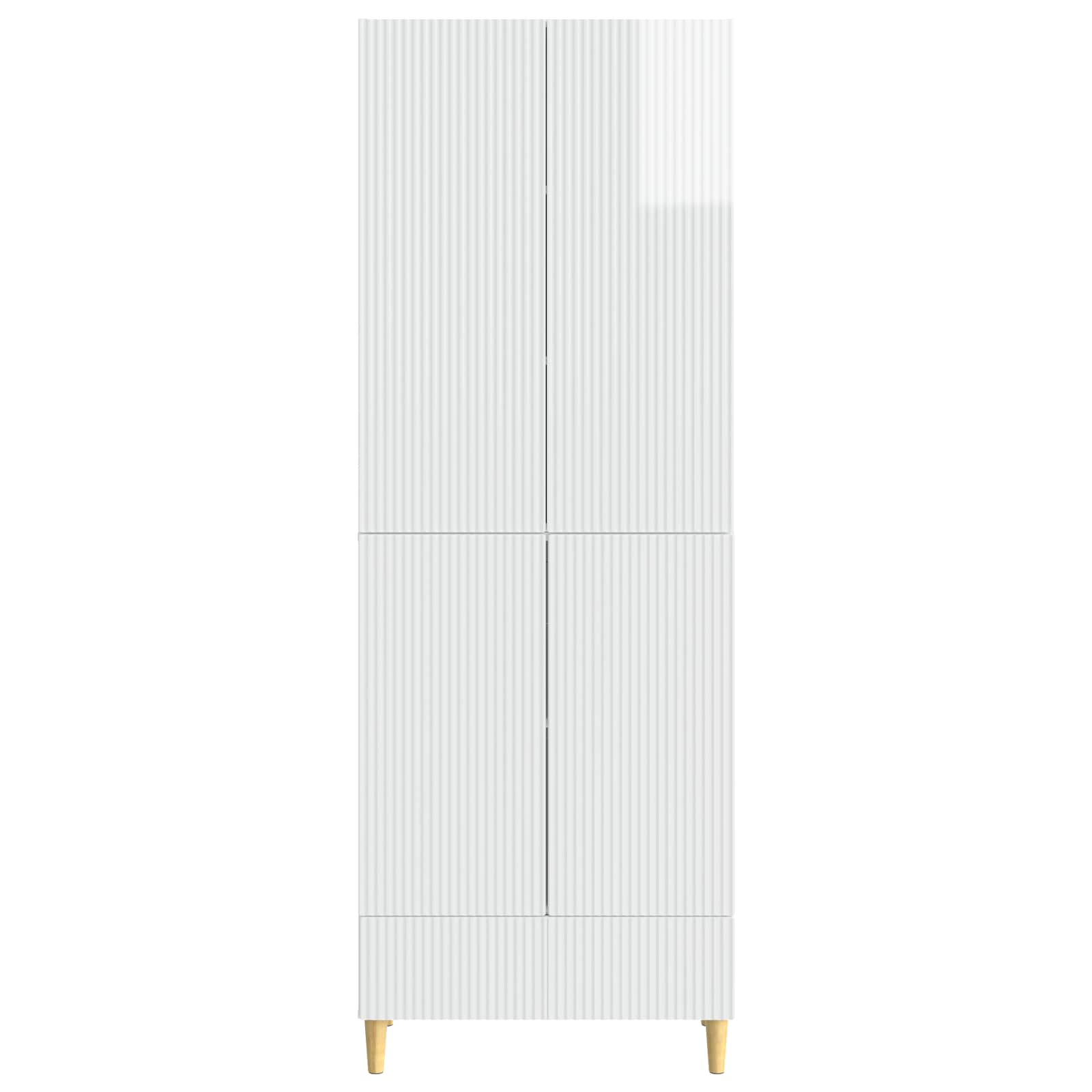 Ensemble de Meubles 2 pcs Blanc brillant 66 x 34,5 x 95 cm - XIOS