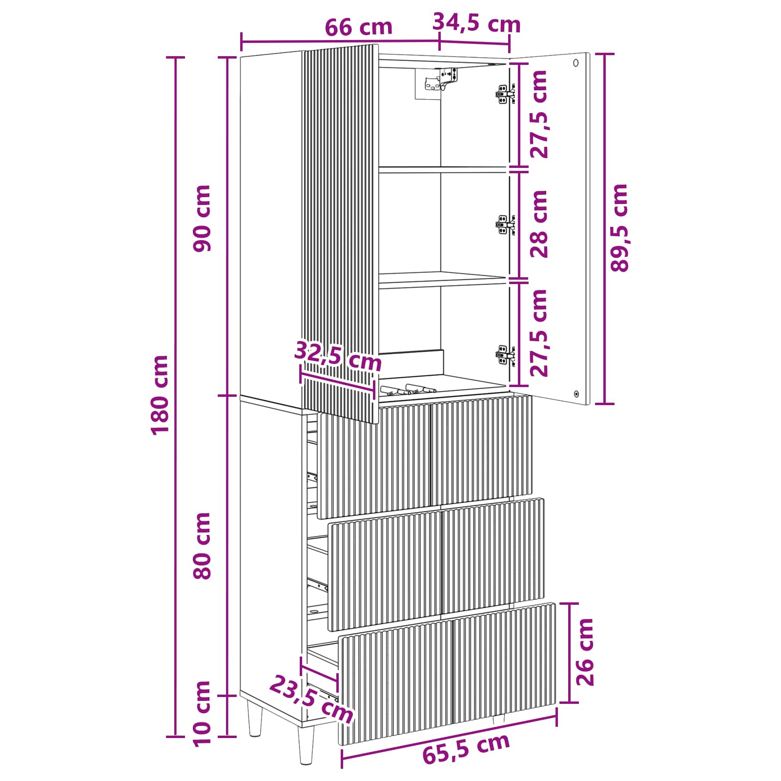 Ensemble de Meubles 2 pcs 66 x 34,5 x 90 cm Bois d'ingénierie - XIOS