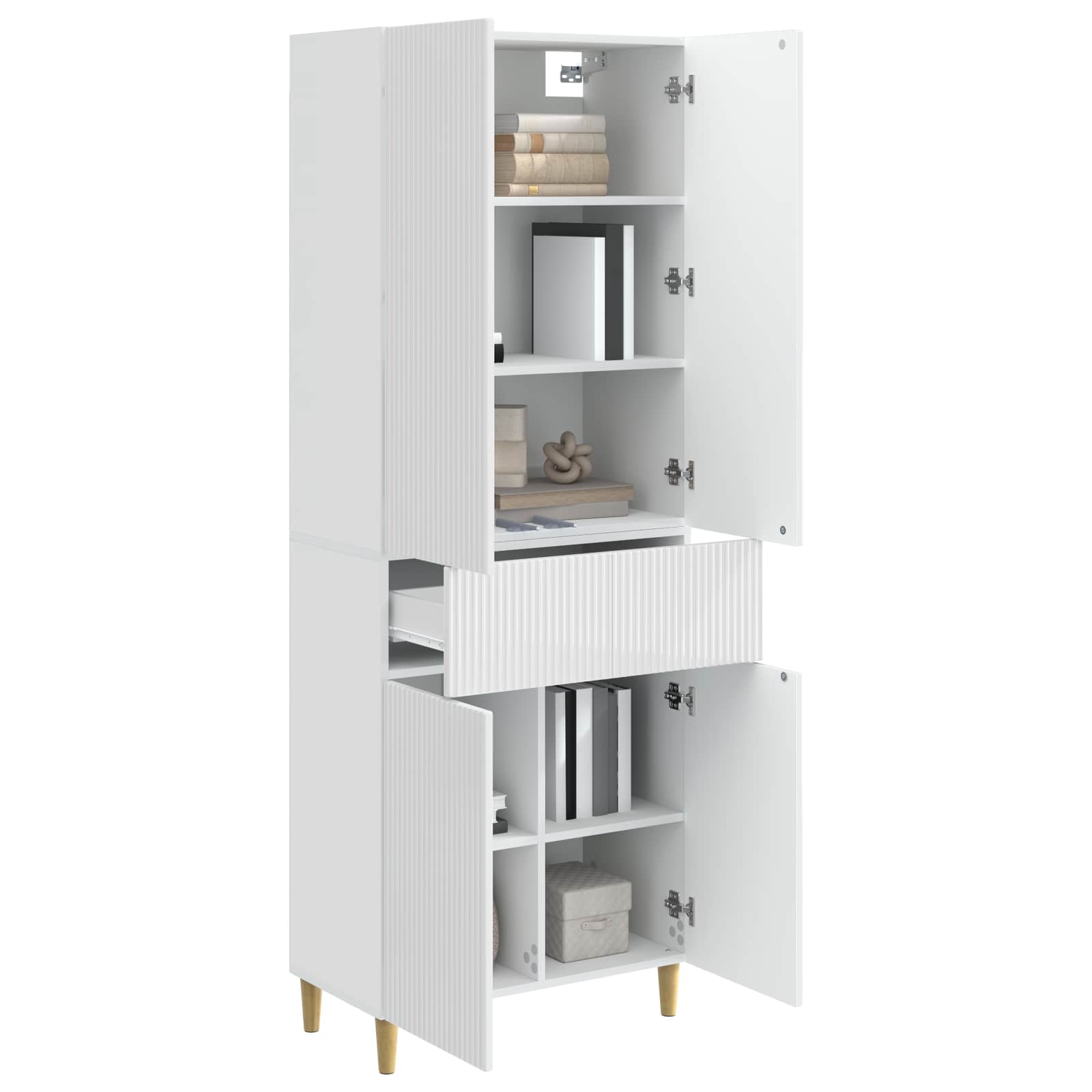 Ensemble de Meubles 2 pcs Blanc brillant 66 x 34,5 x 90 cm - XIOS