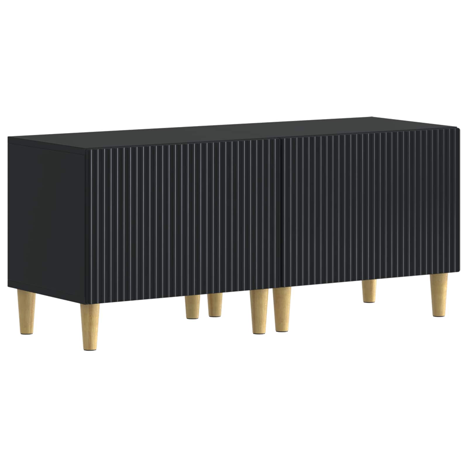 Meuble TV LED 5 pièces ARNHEM Noir Bois d'ingénierie