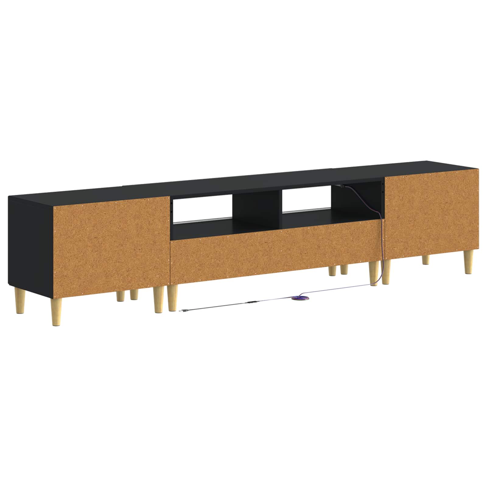 Meuble TV LED 5 pièces ARNHEM Noir Bois d'ingénierie