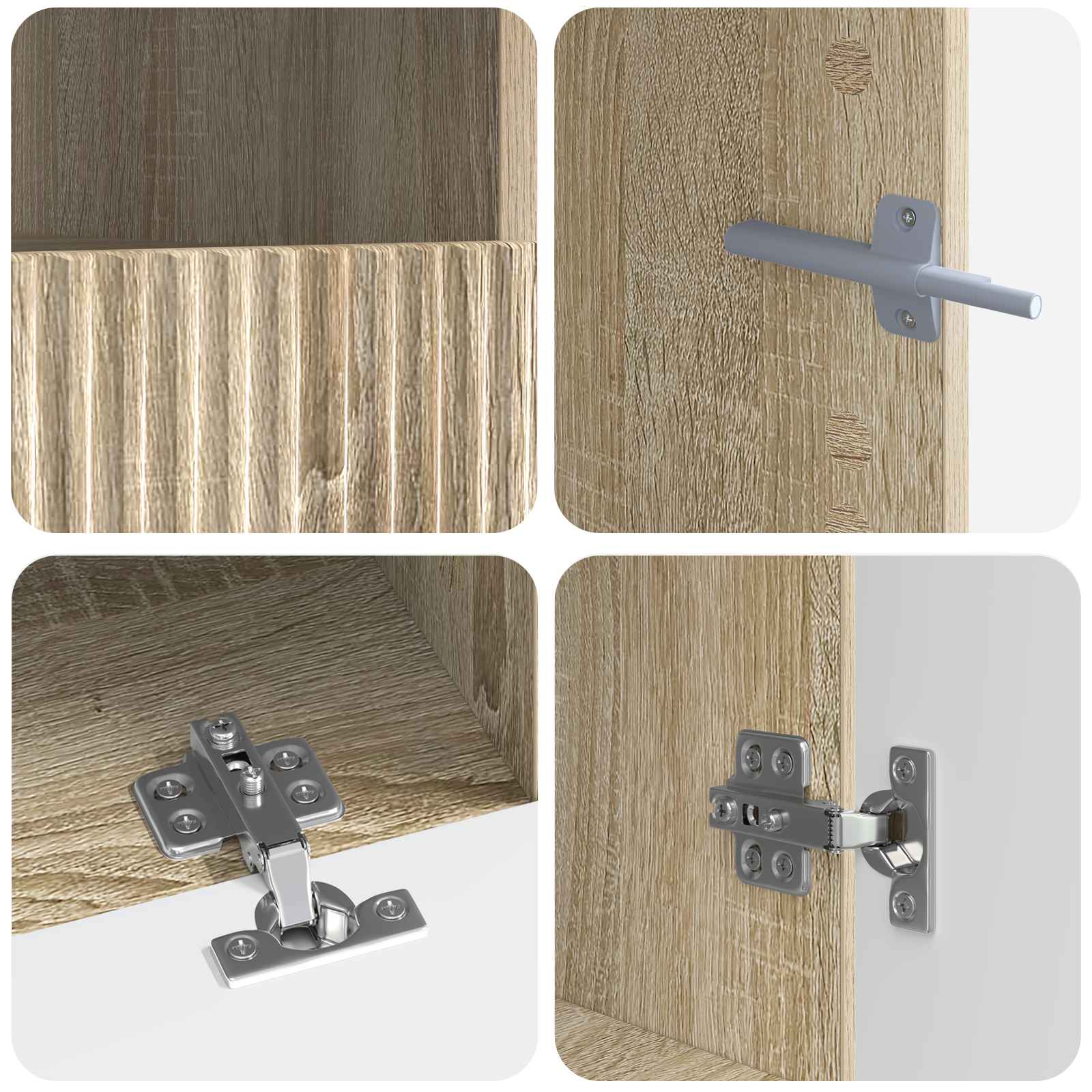 Meuble TV LED 5 pièces Chêne Sonoma Bois d'ingénierie