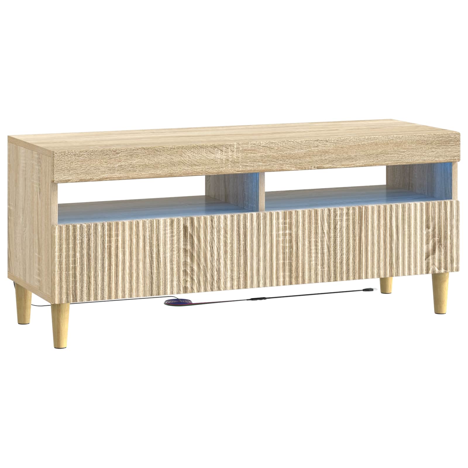 Meuble TV LED 5 pièces Chêne Sonoma Bois d'ingénierie
