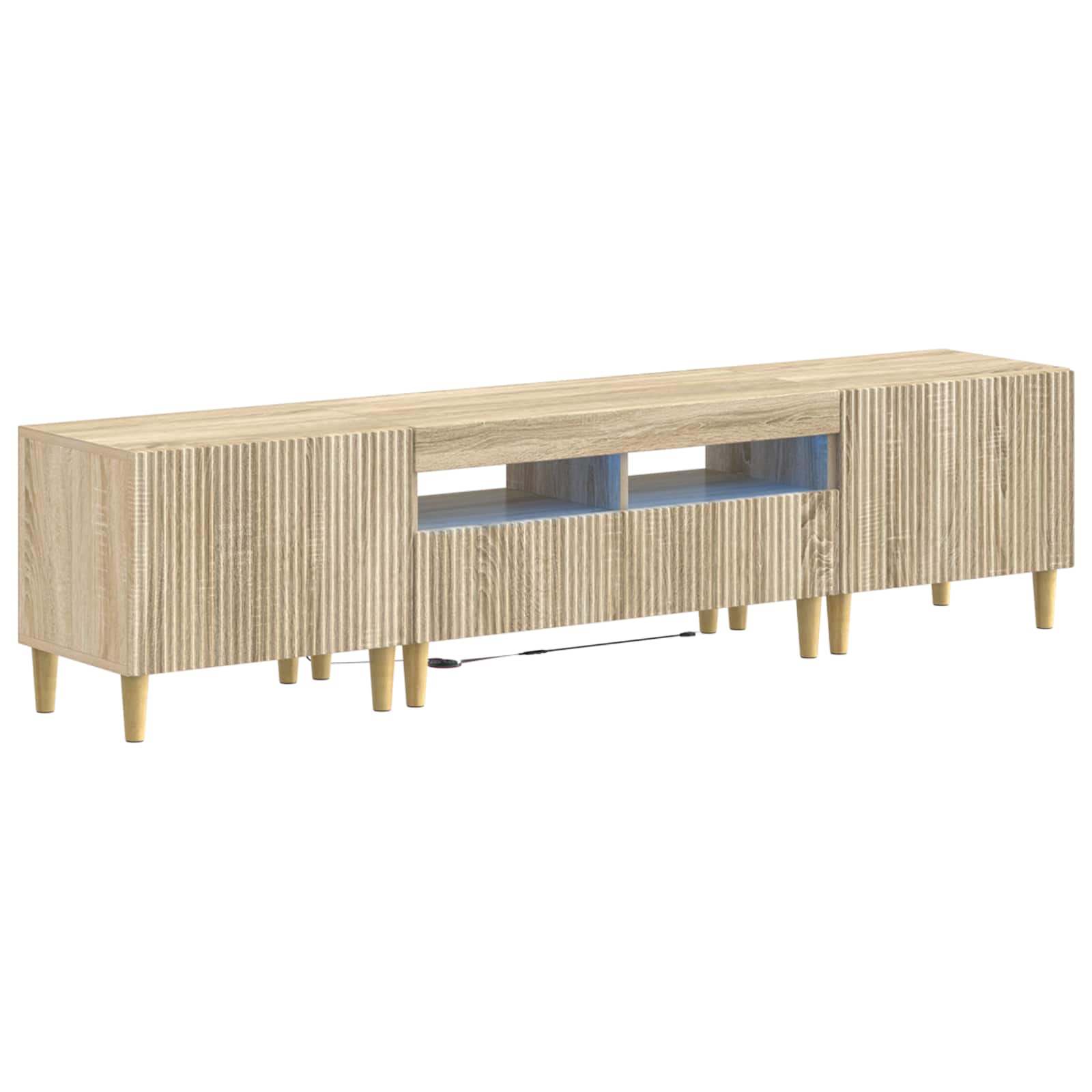 Meuble TV LED 5 pièces Chêne Sonoma Bois d'ingénierie