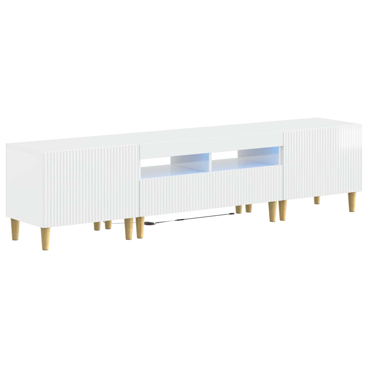 Ensemble de 3 Meubles TV LED ARNHEM 3 pc Blanc brillant
