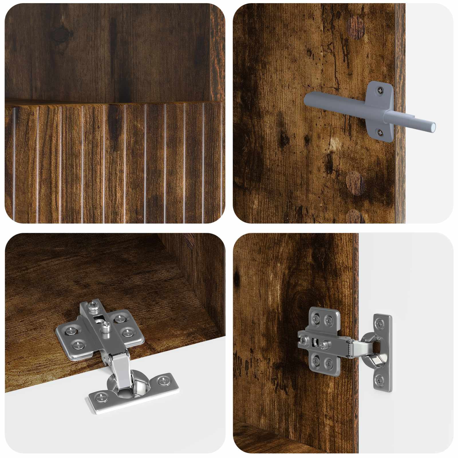 Meuble TV LED 5 pièces ARNHEM Chêne fumé Bois d'ingénierie