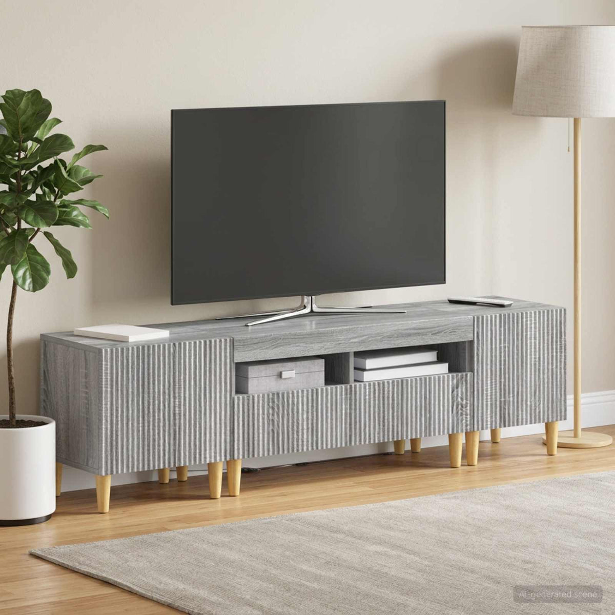 Ensemble de 3 Meubles TV LED ARNHEM 3 pc Sonoma gris