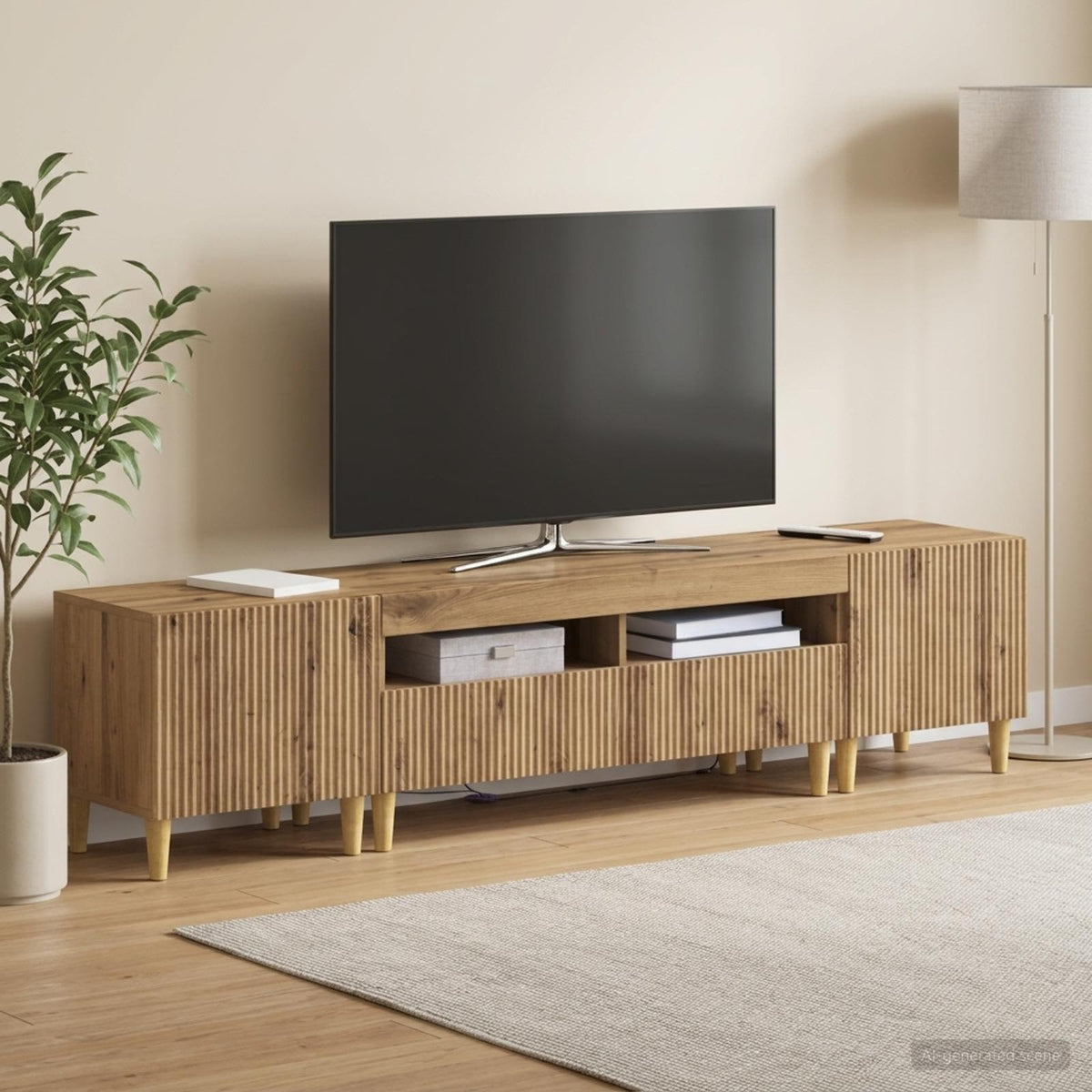 Ensemble de 3 Meubles TV LED ARNHEM 3 pc Chêne artisanal