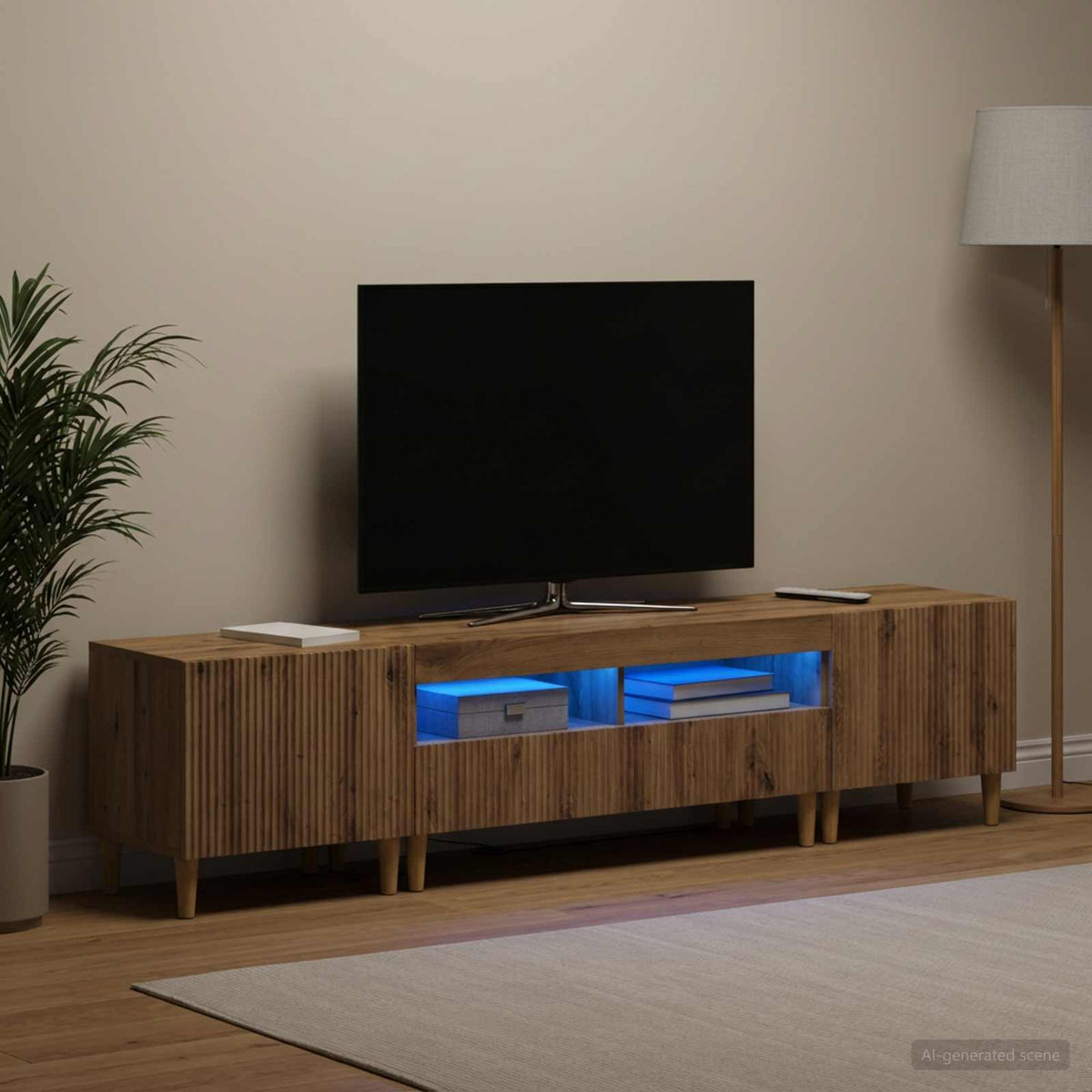 Ensemble de 3 Meubles TV LED ARNHEM 3 pc Chêne artisanal