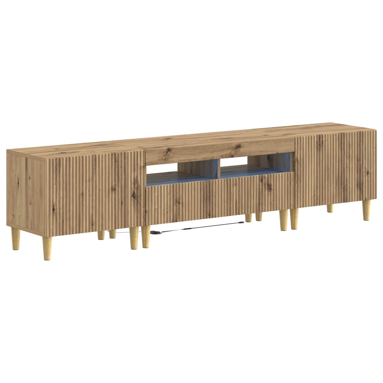 Meuble TV LED 5 pièces Chêne artisanal Bois d'ingénierie