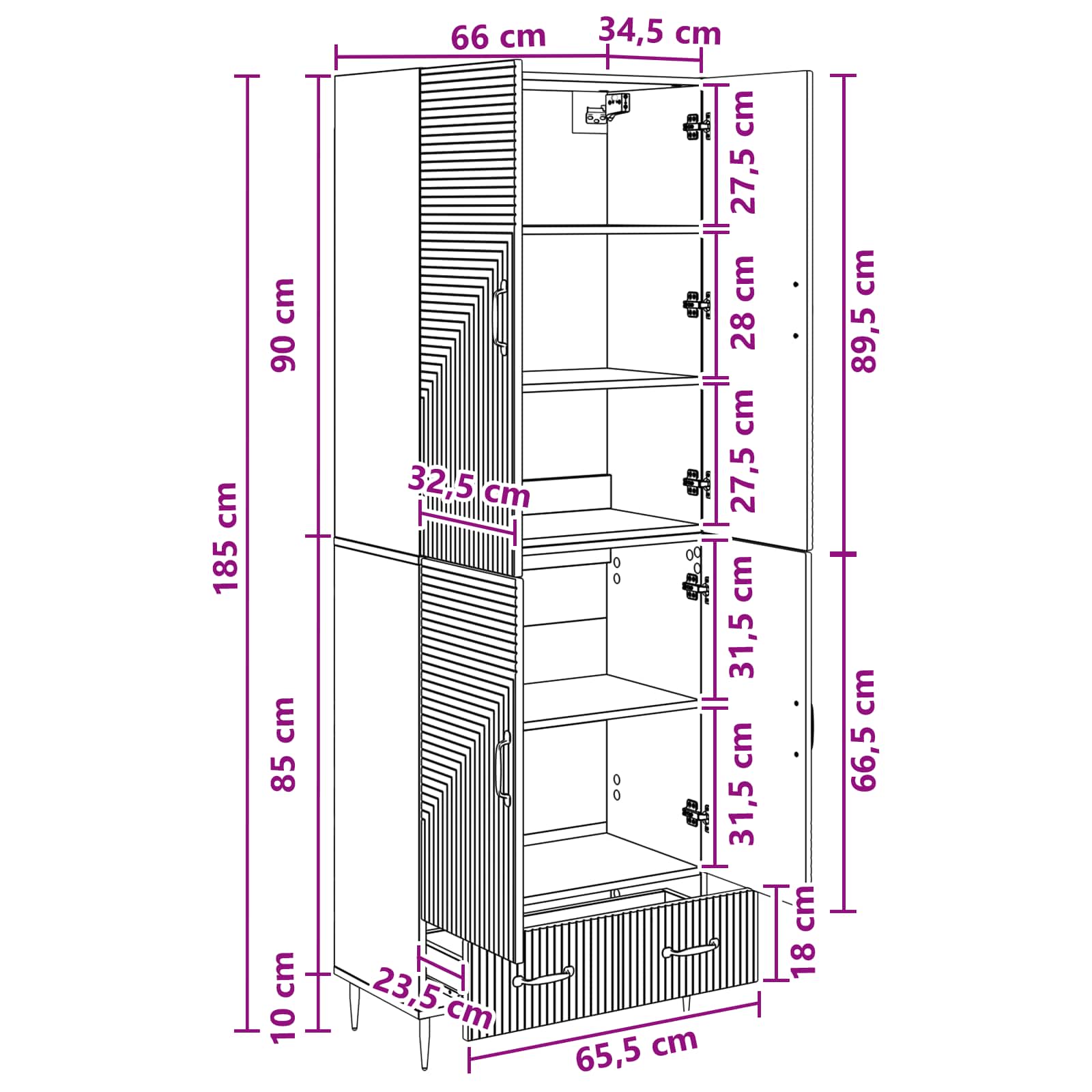 Ensemble de Meubles 2 pcs 66 x 34,5 x 95 cm Bois d'ingénierie - XIOS