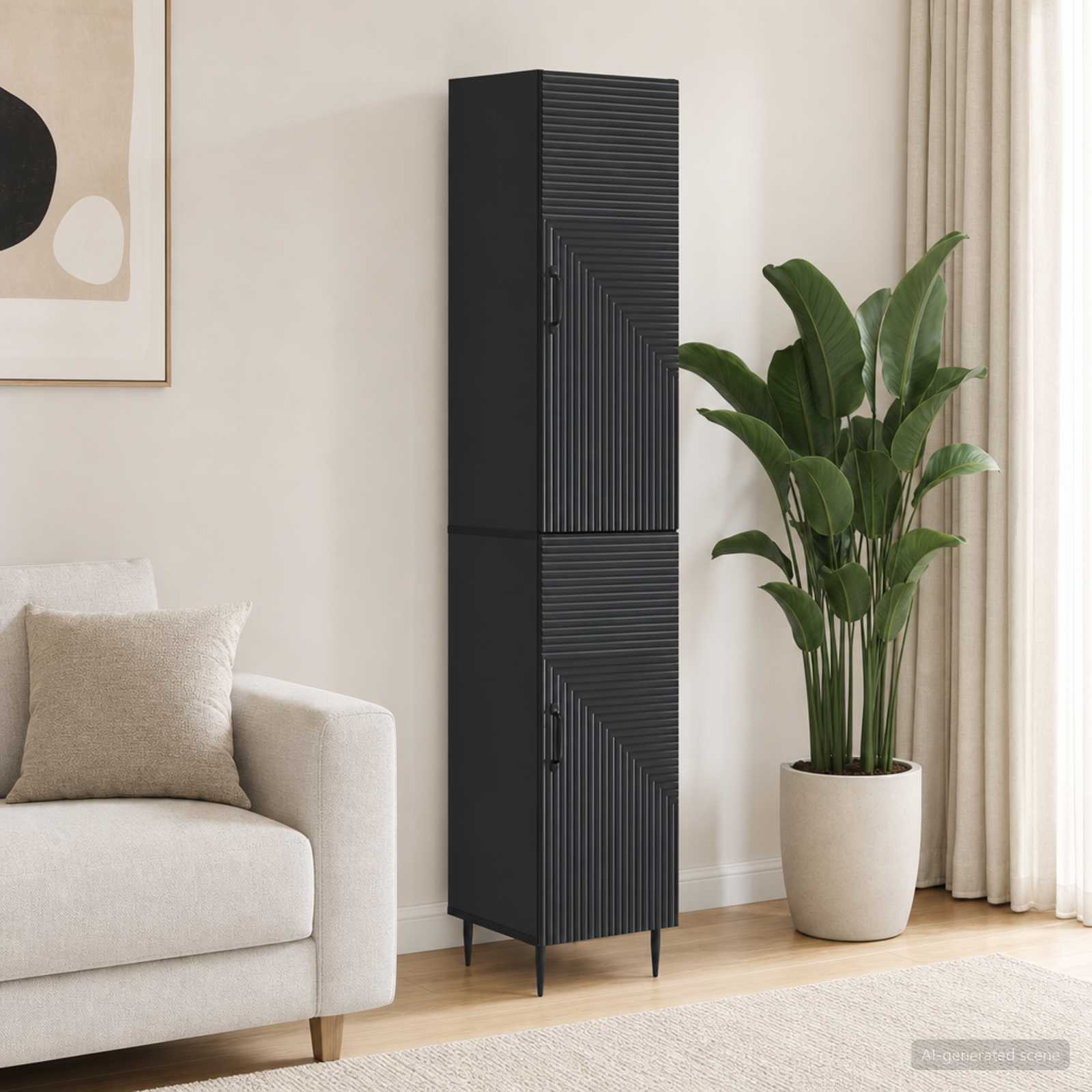Ensemble de Meubles 2 pcs Noir 33 x 34,5 x 89,5 cm