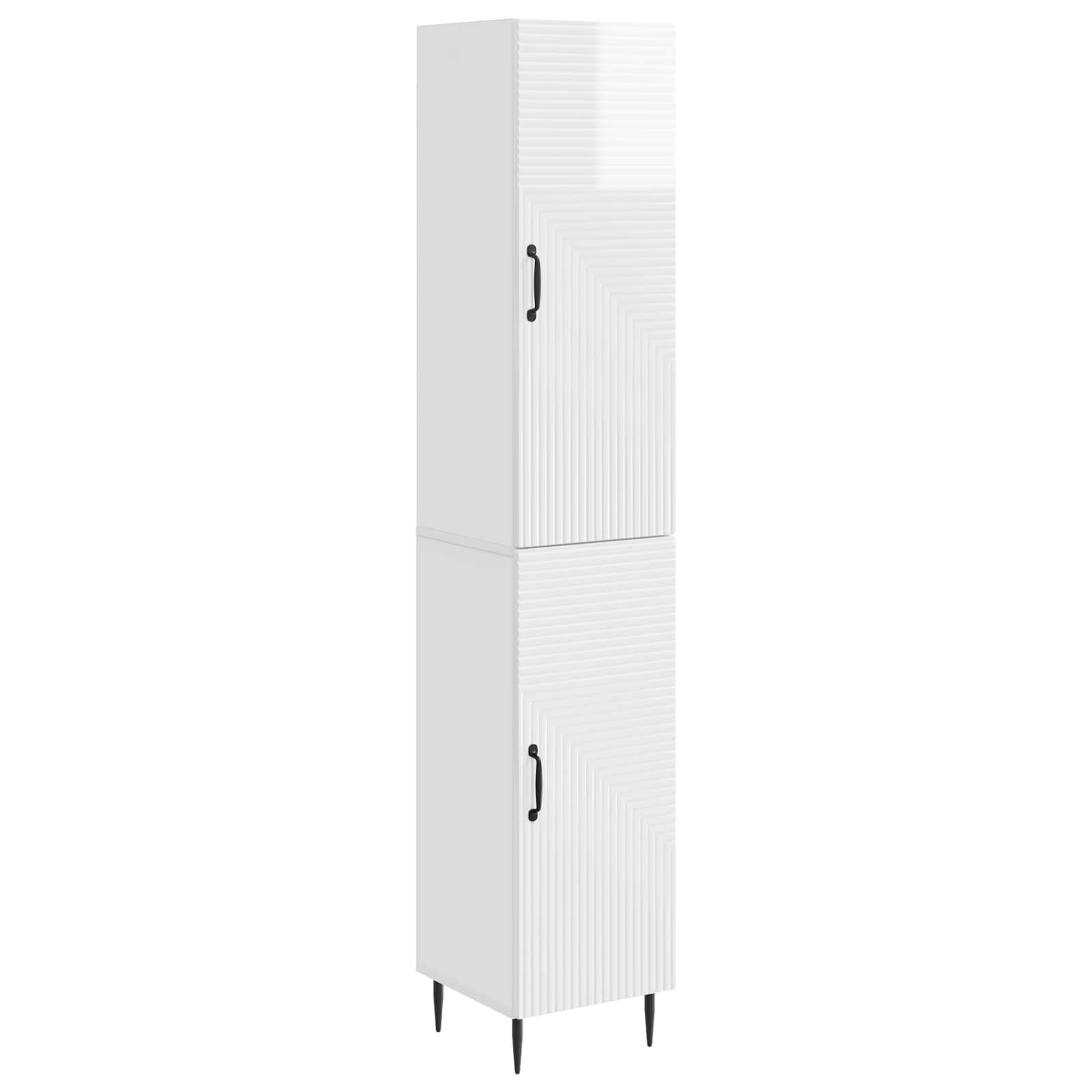 Ensemble de Meubles 2 pcs Blanc brillant 33 x 34,5 x 89,5 cm