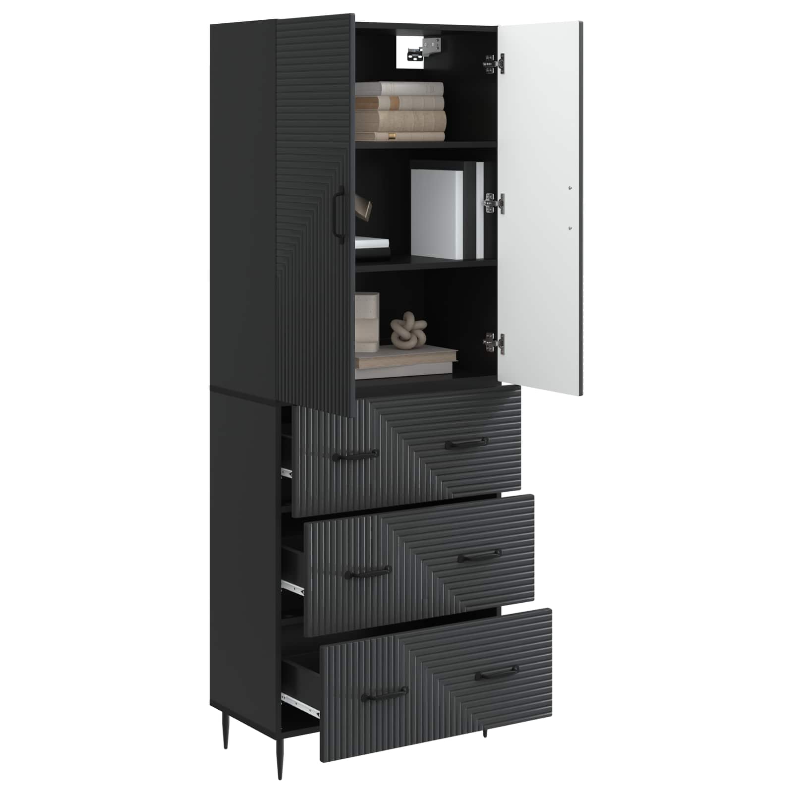 Ensemble de Meubles 2 pcs Noir 66 x 34,5 x 90 cm - XIOS