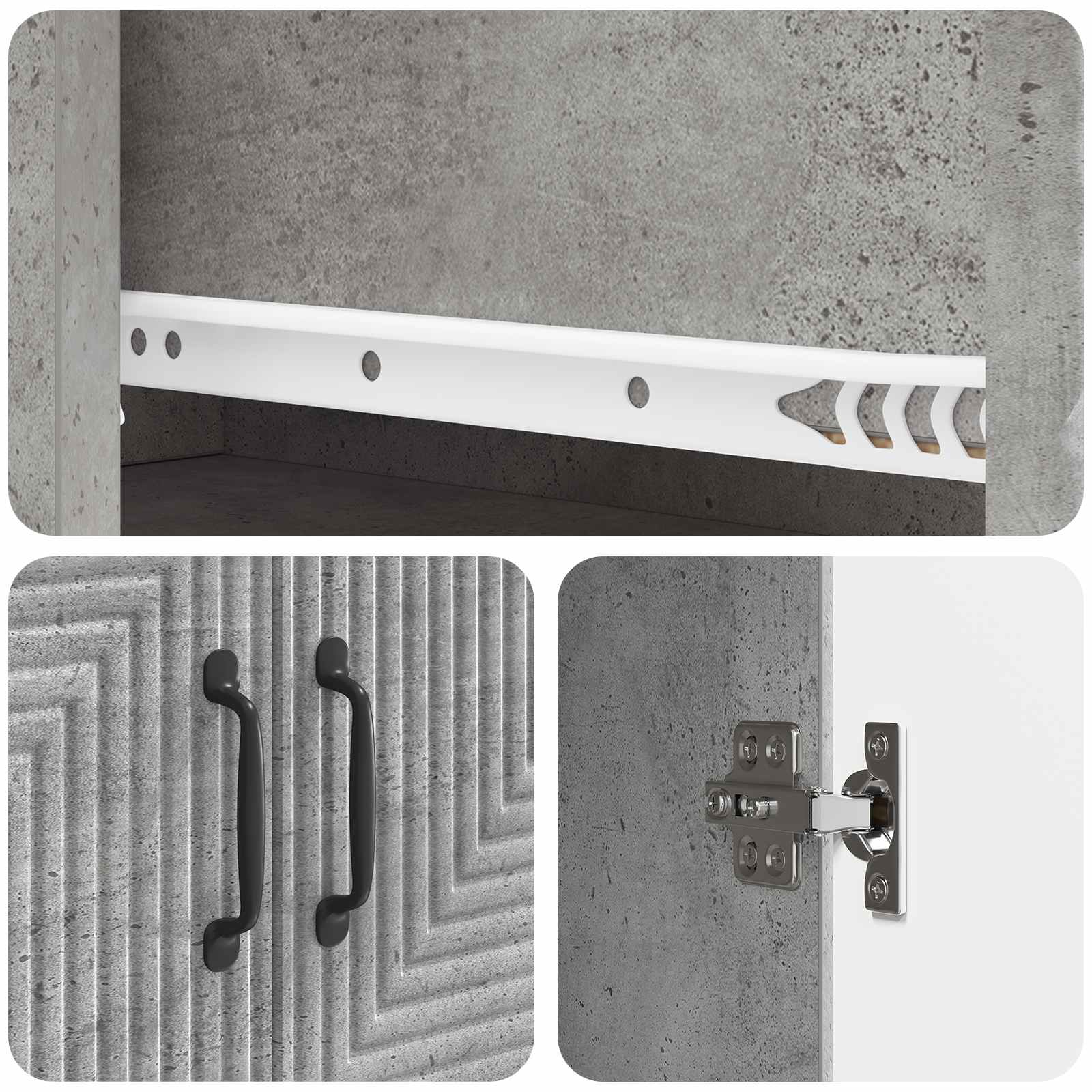 Ensemble de Meubles 2 pcs Gris béton 66 x 34,5 x 90 cm - XIOS