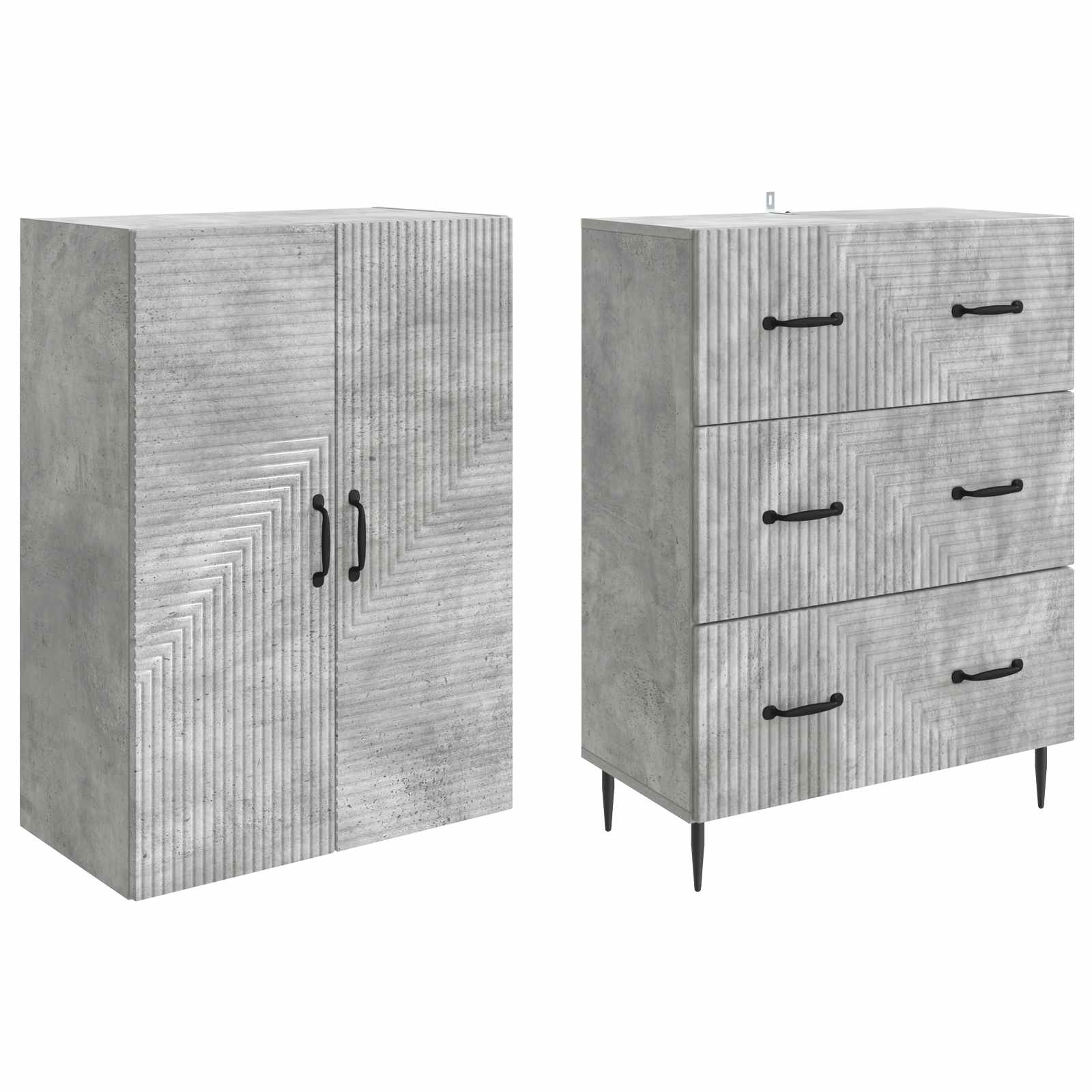 Ensemble de Meubles 2 pcs Gris béton 66 x 34,5 x 90 cm - XIOS