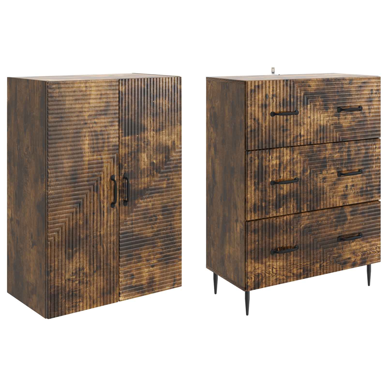 Ensemble de Meubles 2 pcs Chêne fumé 66 x 34,5 x 90 cm - XIOS