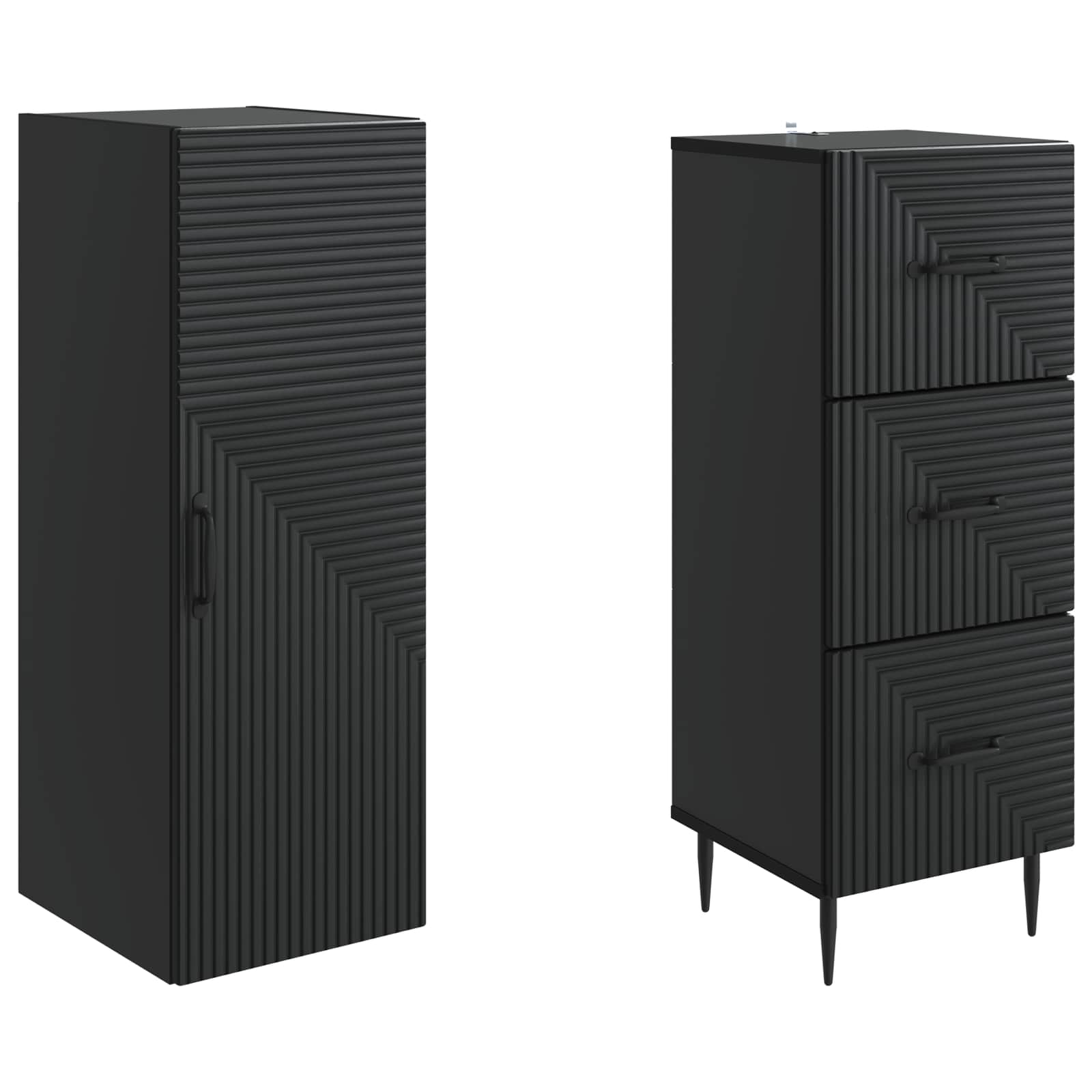 Ensemble de Meubles 2 pcs Noir 33 x 34,5 x 90 cm - XIOS