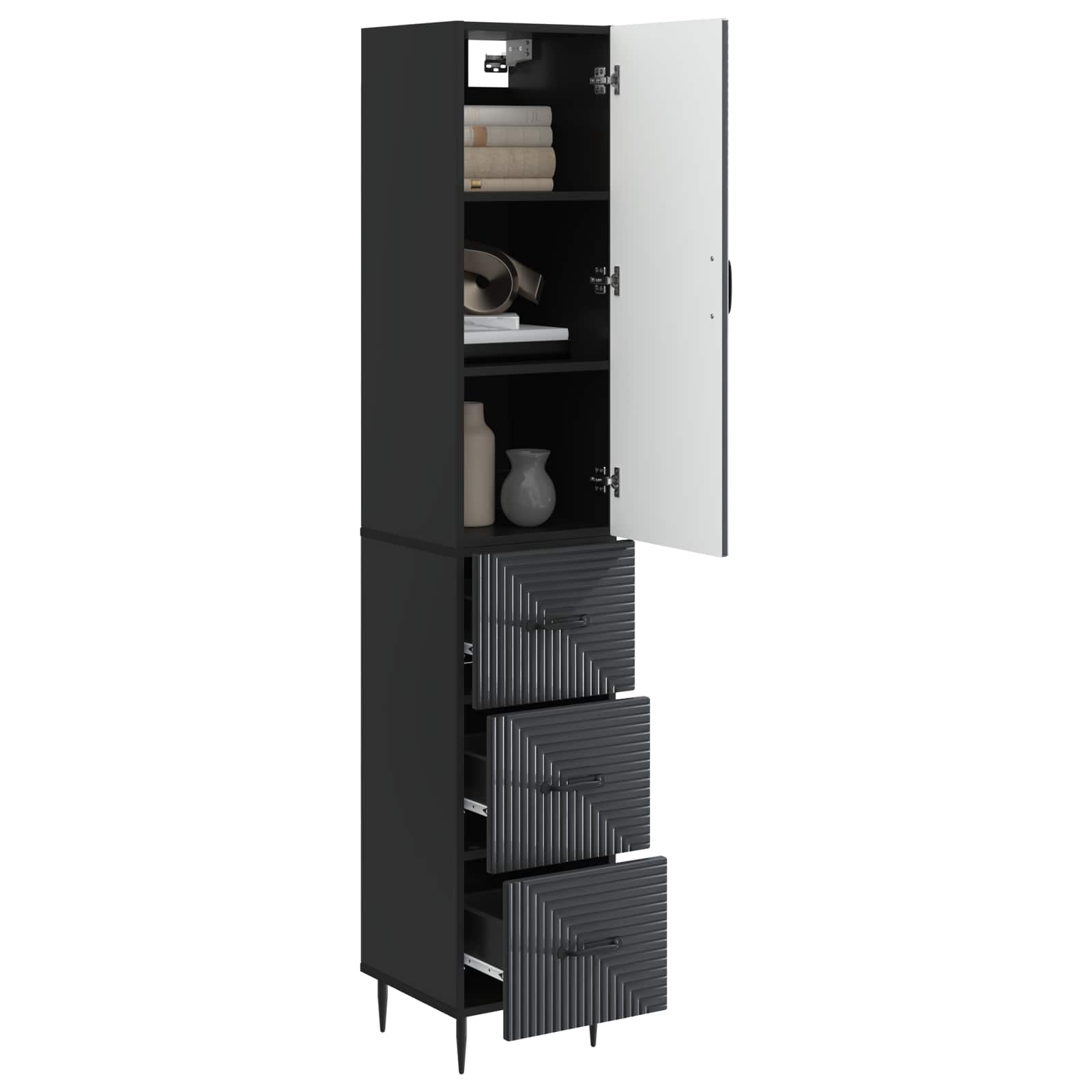 Ensemble de Meubles 2 pcs Noir 33 x 34,5 x 90 cm - XIOS