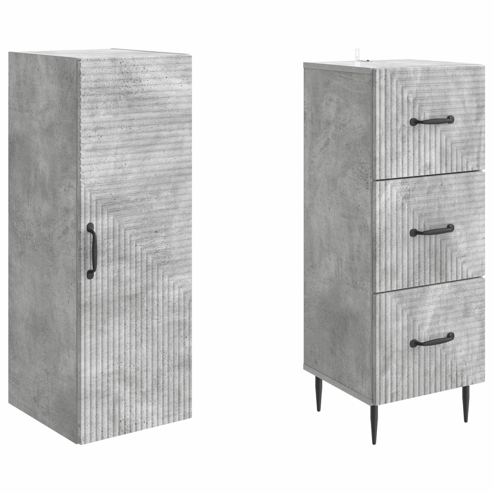 Ensemble de Meubles 2 pcs Gris béton 33 x 34,5 x 90 cm - XIOS