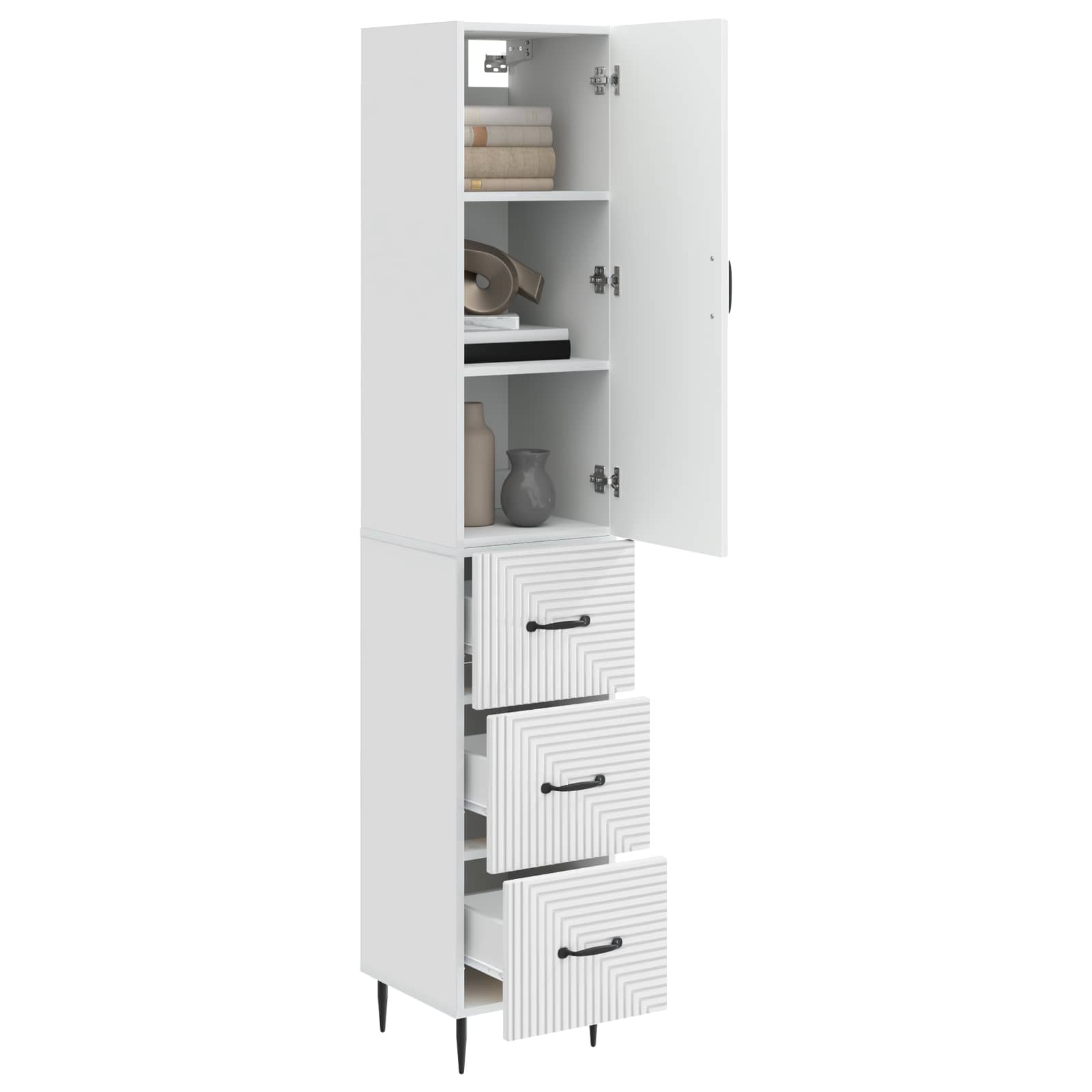 Ensemble de Meubles 2 pcs Blanc brillant 33 x 34,5 x 90 cm - XIOS