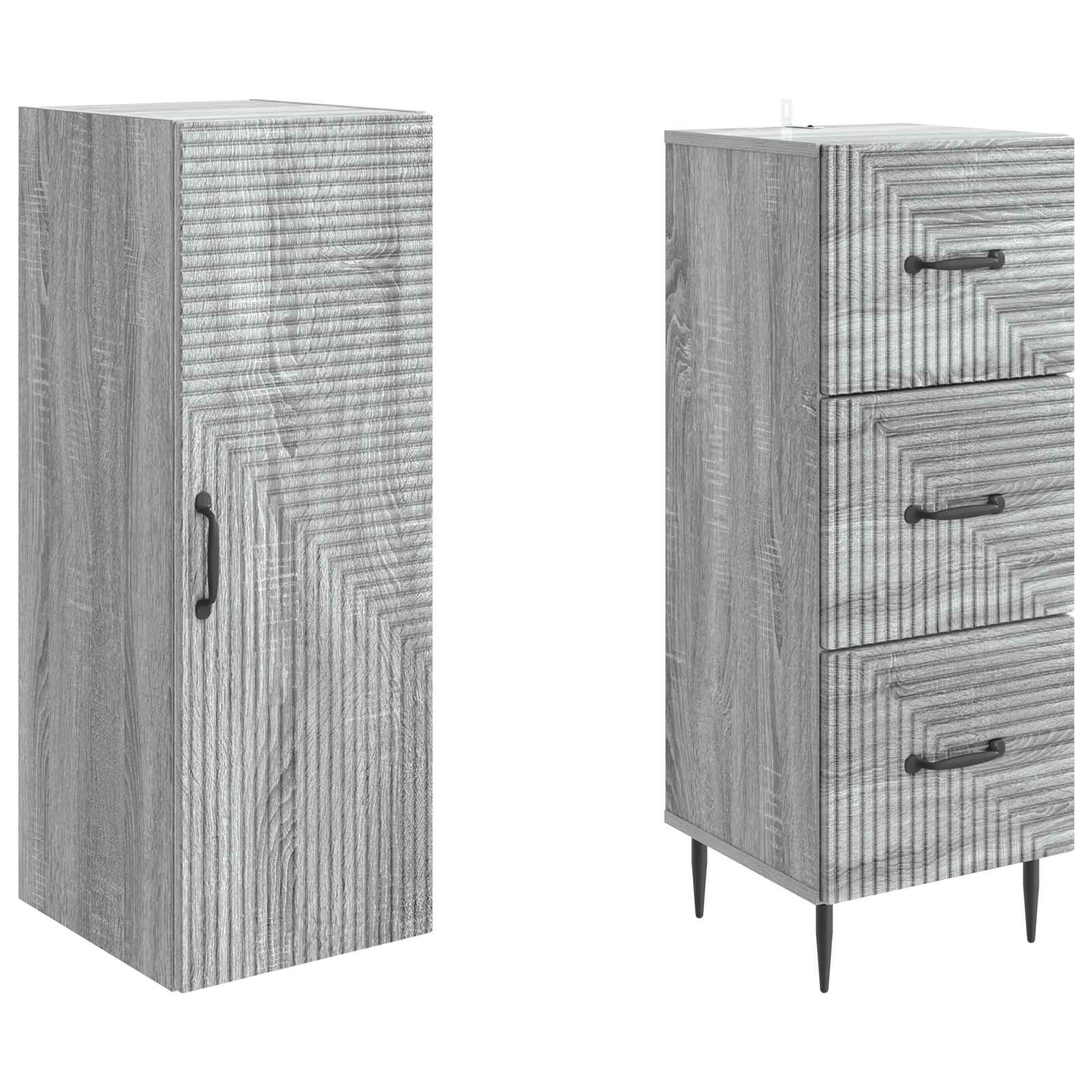 Ensemble de Meubles 2 pcs Sonoma gris 33 x 34,5 x 90 cm - XIOS