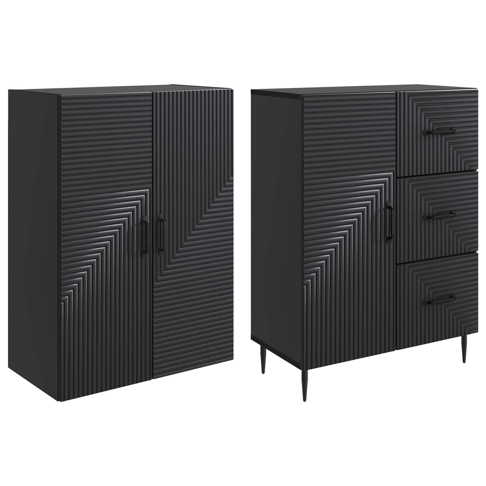 Ensemble de Meubles 2 pcs Noir 66 x 34,5 x 89,5 cm - XIOS